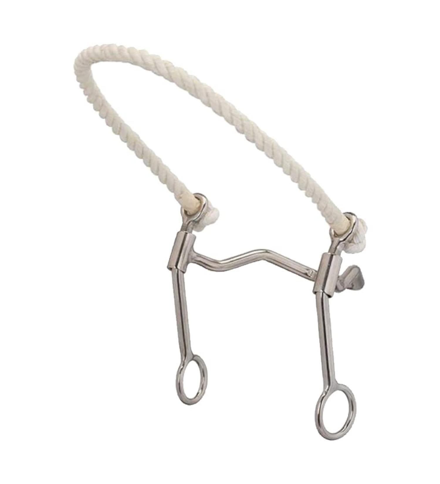 Weaver Leather 25-1073 Stop & Turn Hackamore with Rope Noseband, Stainless Steel, 5" Cheeks