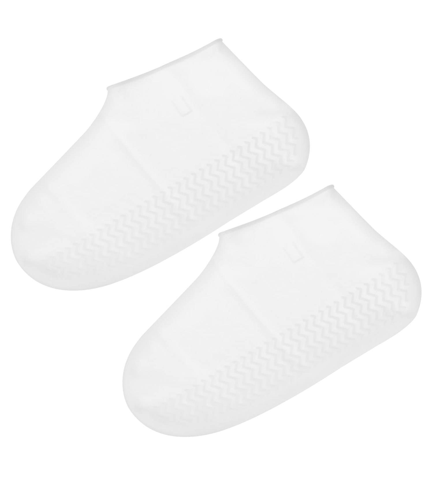 Foldable Waterproof Silicone Shoes Cover - Reusable Non-Slip Overshoes for Outdoor Rain and Snow - White, Size L - Buy Online on GoSupps.com