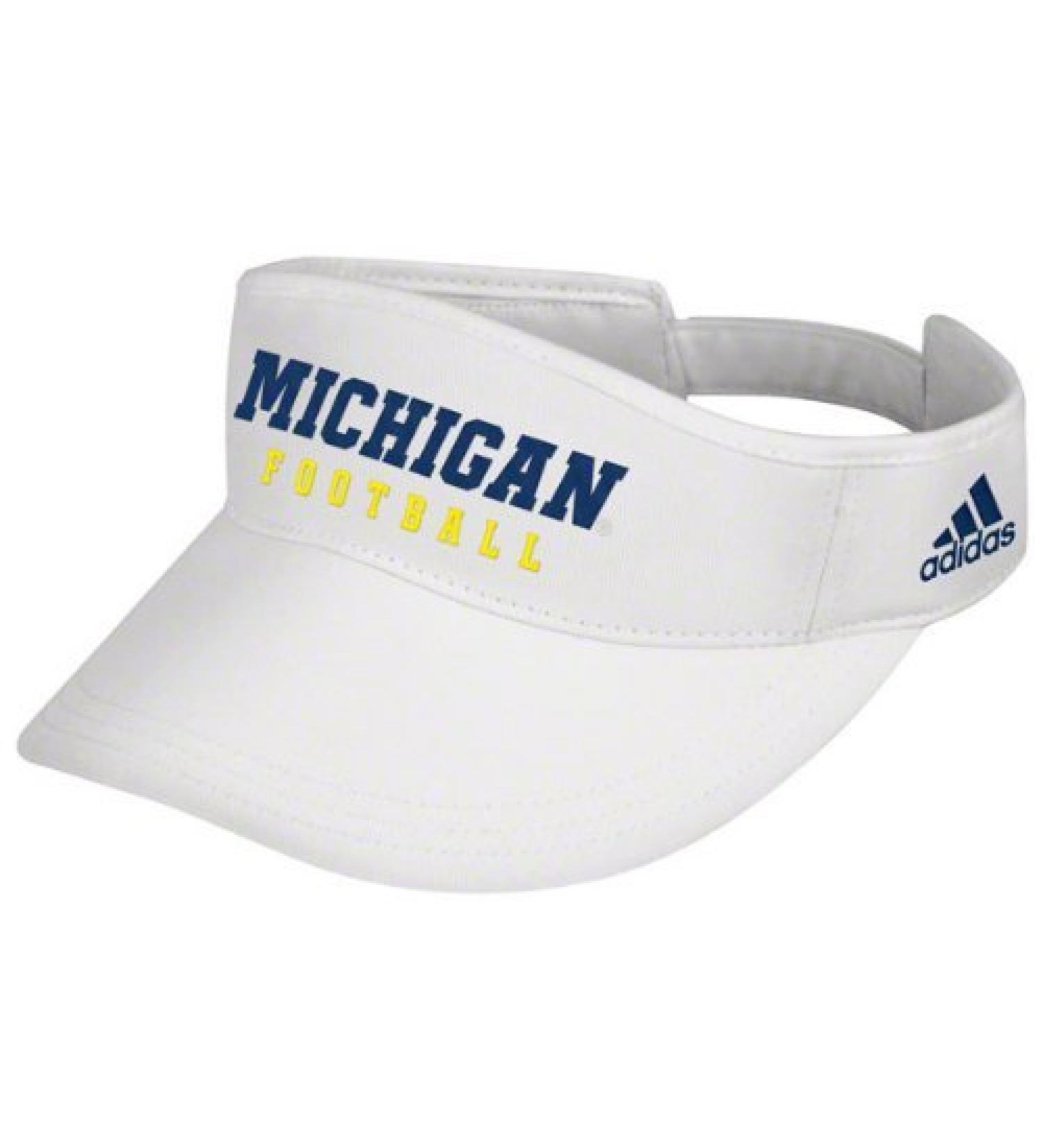 NCAA adidas Michigan Wolverines Spring Camp Ace Adjustable Sideline Visor - White