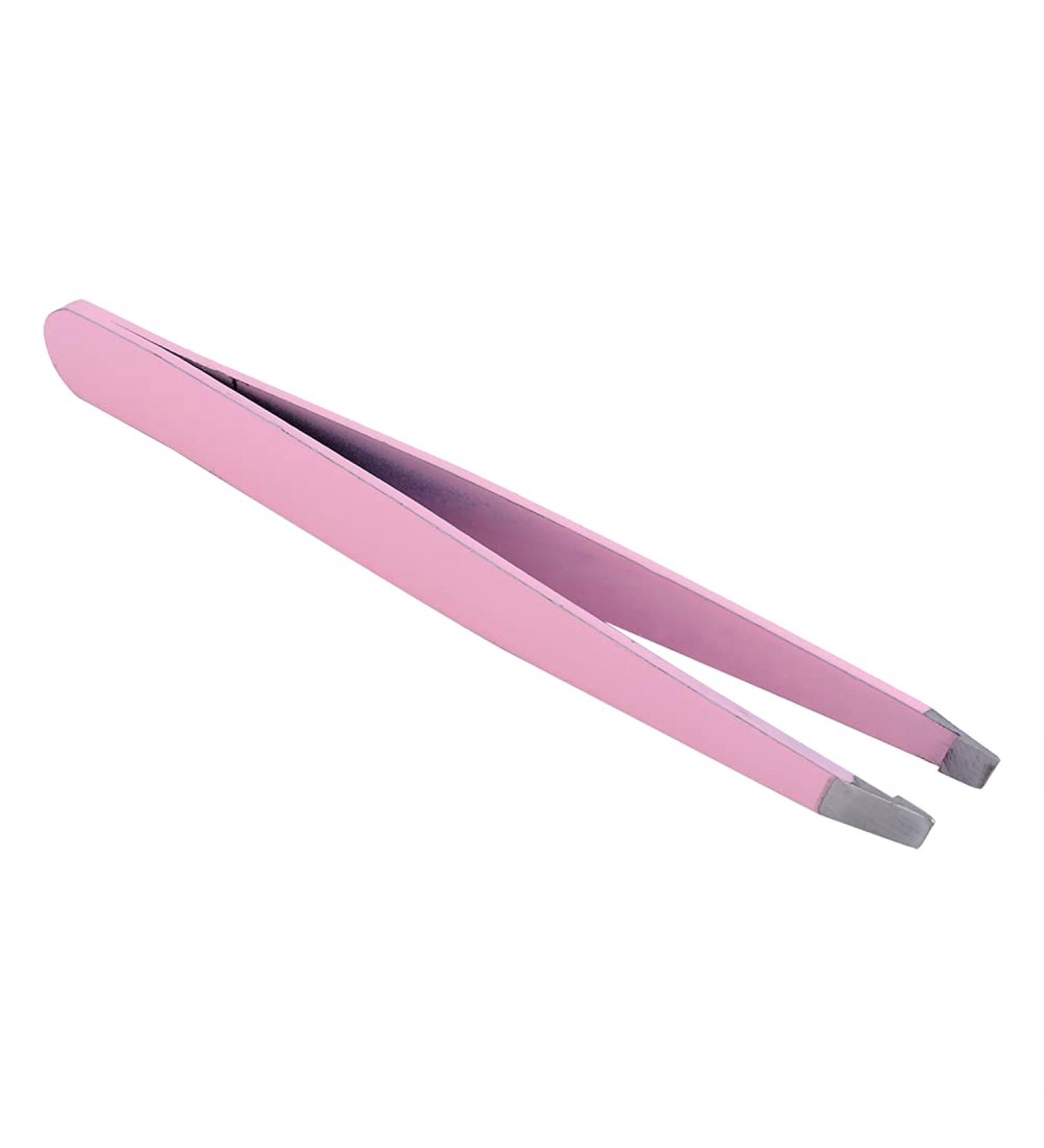 Eyebrow Hair Tweezers 1 Pc Black/Pink Eyebrow Tweezer Hair Beauty Slanted Puller Stainless Steel Clips Makeup Tool - Buy Online on GoSupps.com
