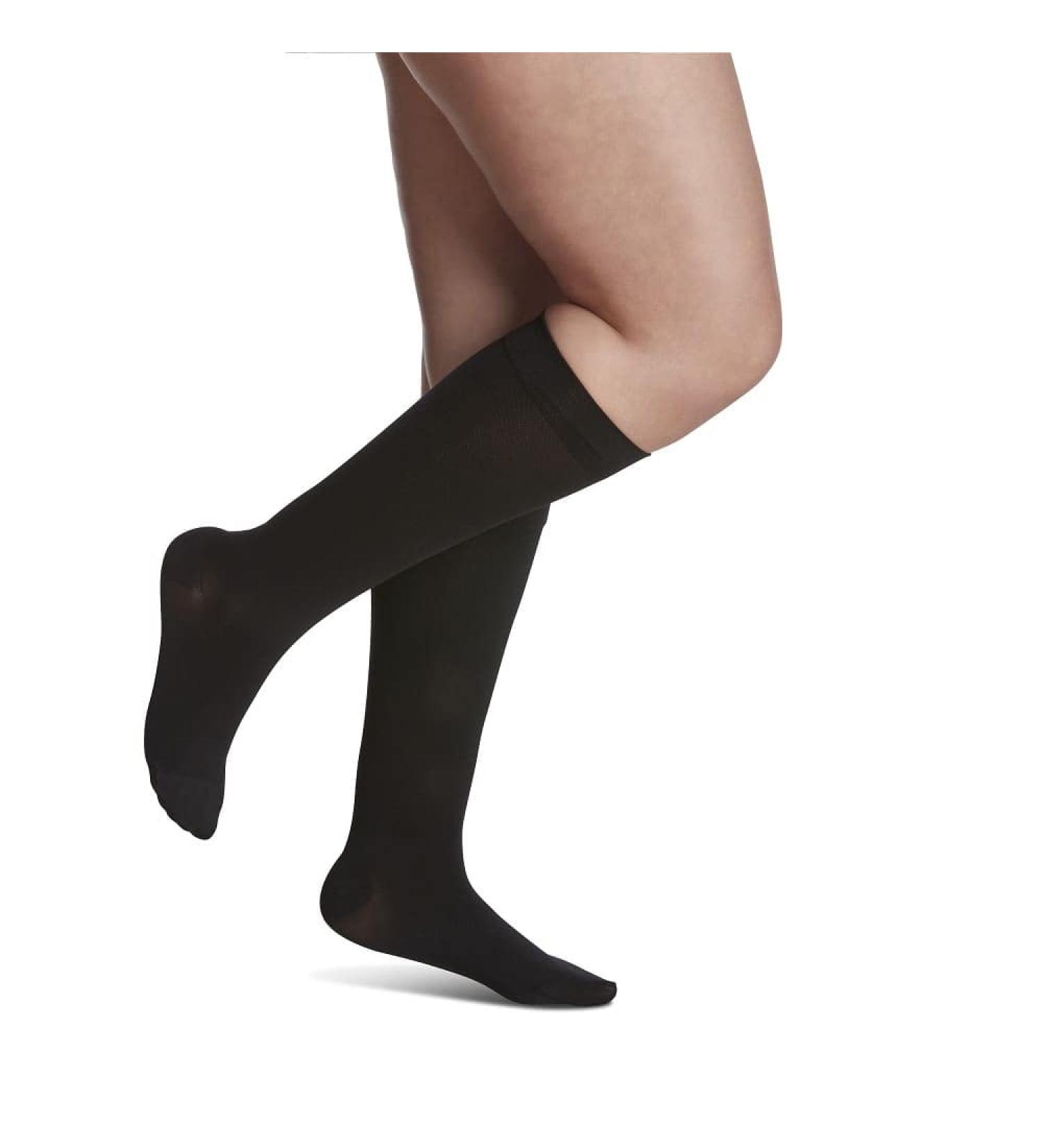 Buy Sigvaris Women’s Style Soft Opaque 840 Calf-High Socks 20-30mmHg - Black - Large Long | International Shipping Available - Buy Online on GoSupps.com