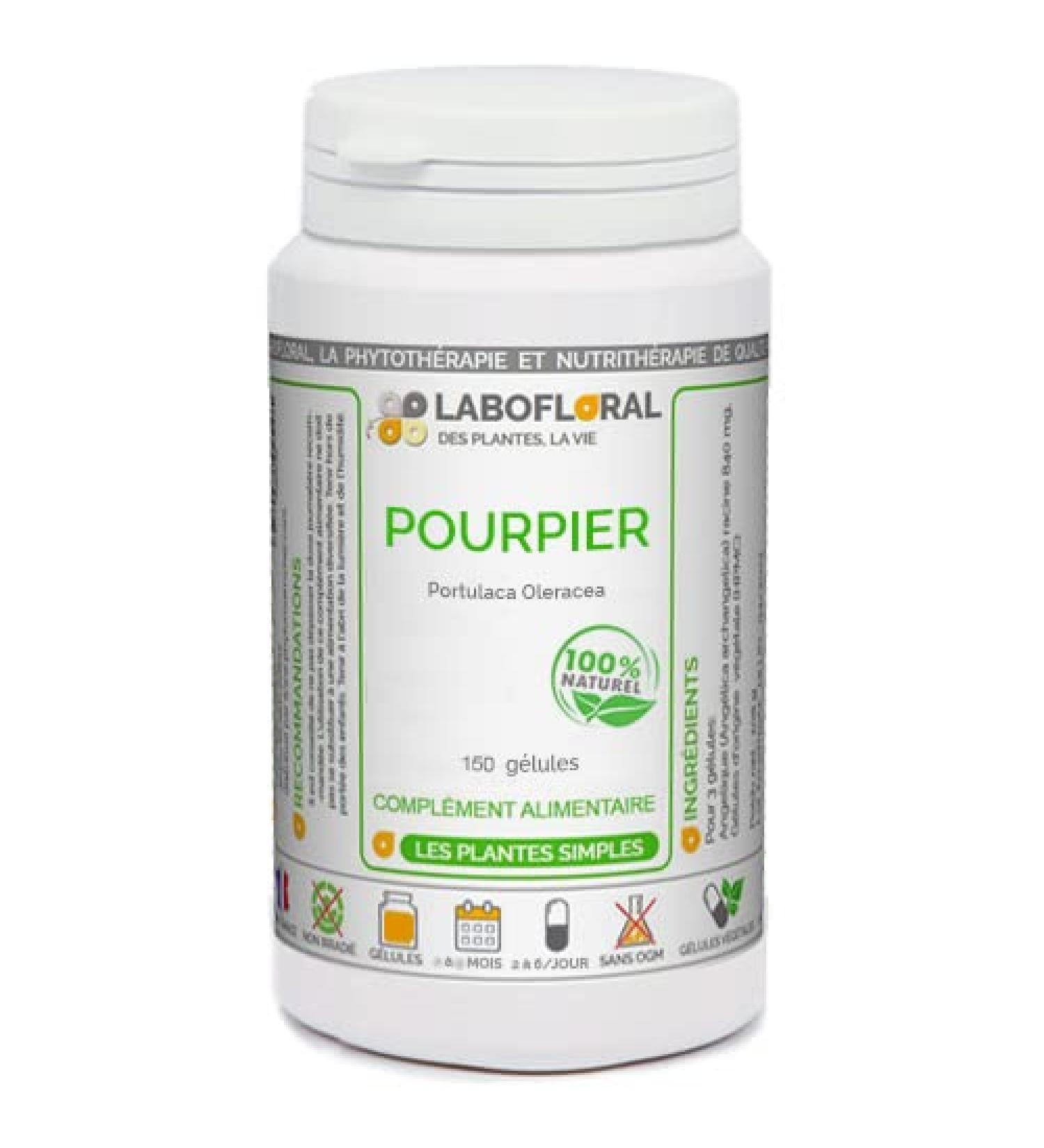 Purslane Labofloral 150 Capsules 250 mg - Food Supplement - Fatty Acids, Omega 3 and 6 - Made in France