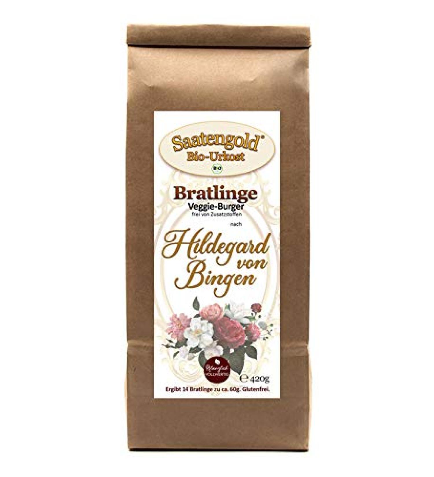 Saatengold Patties - Veggie burgers for 14 patties | Vegan organic natural burgers | (Veggie burgers based on "Hildegard von Bingen")