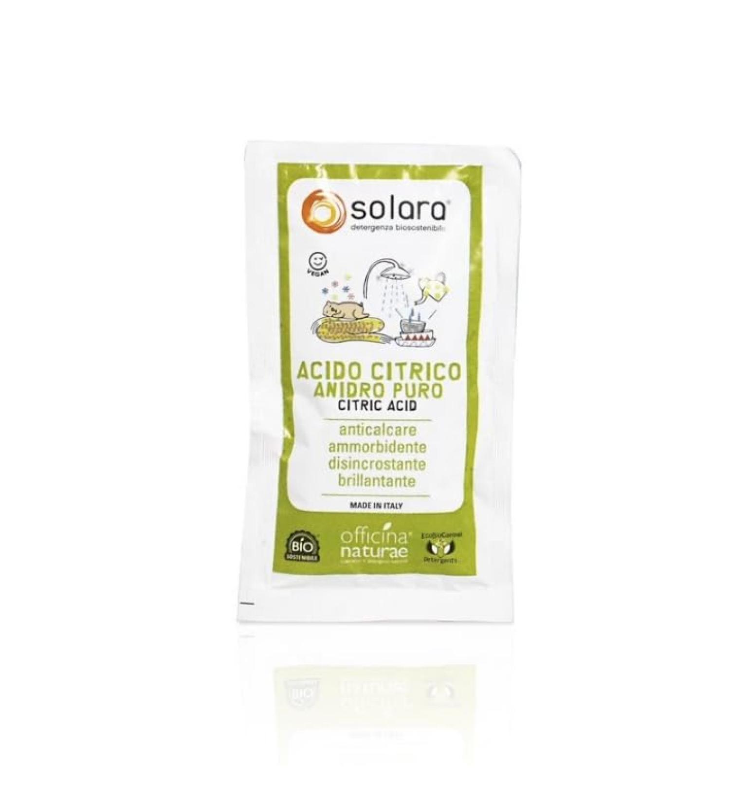 Officina Naturae Pure Citric Acid Solara Powder Strictly Environmentally Friendly Product Bio Sustainable Vegan 50 g Sachet