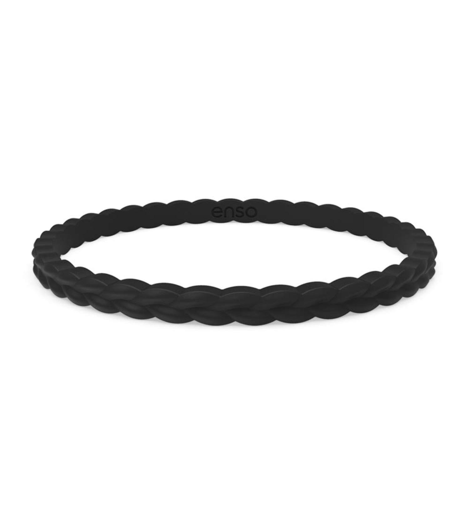 Enso Silicone Weave Stackable Bracelet - Large Obsidian | Hypoallergenic & Flexible Wristband for Active Living - Buy Online on GoSupps.com