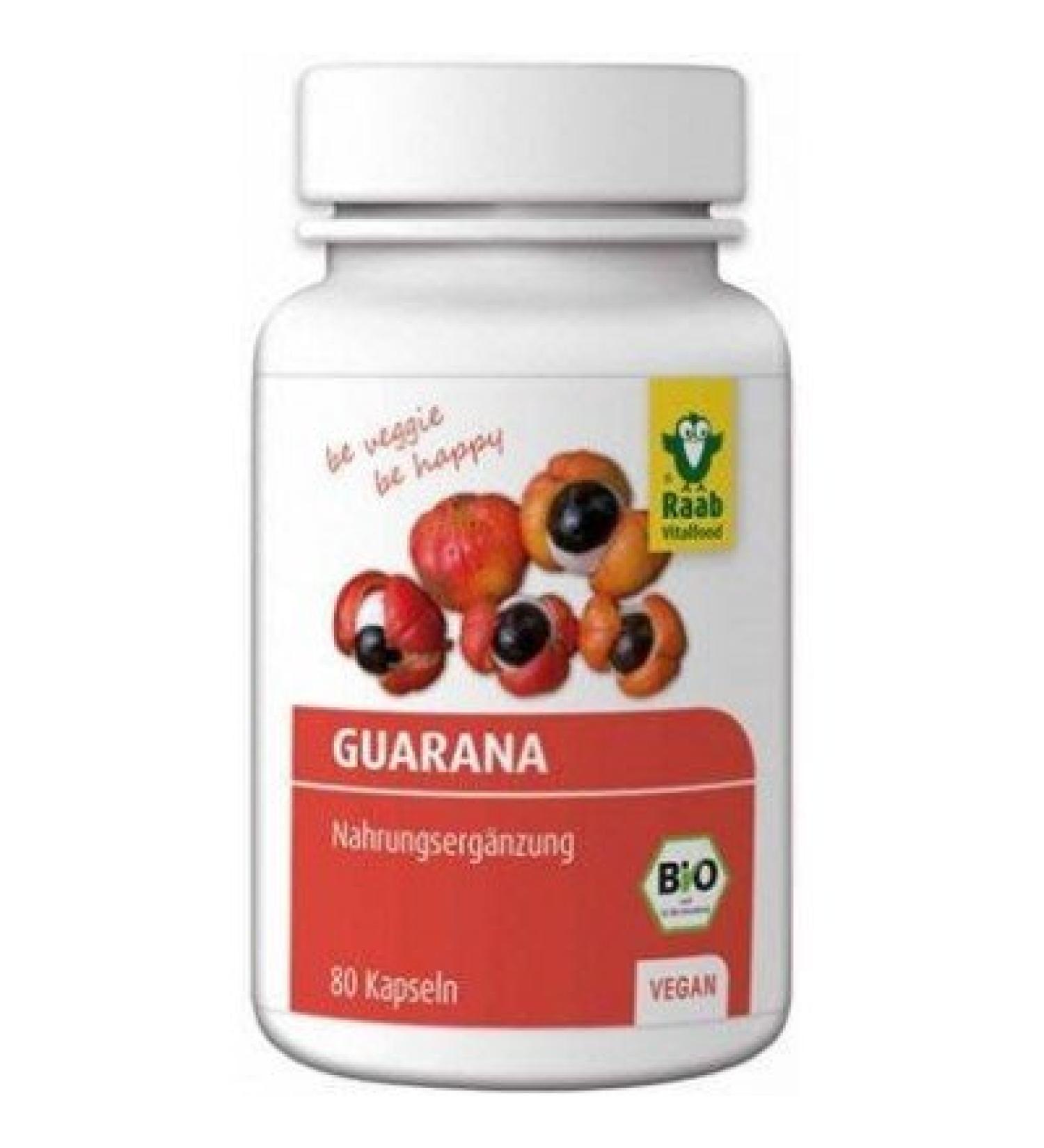 Raab Vitalfood Organic Guarana Capsules Brown 80 Pieces