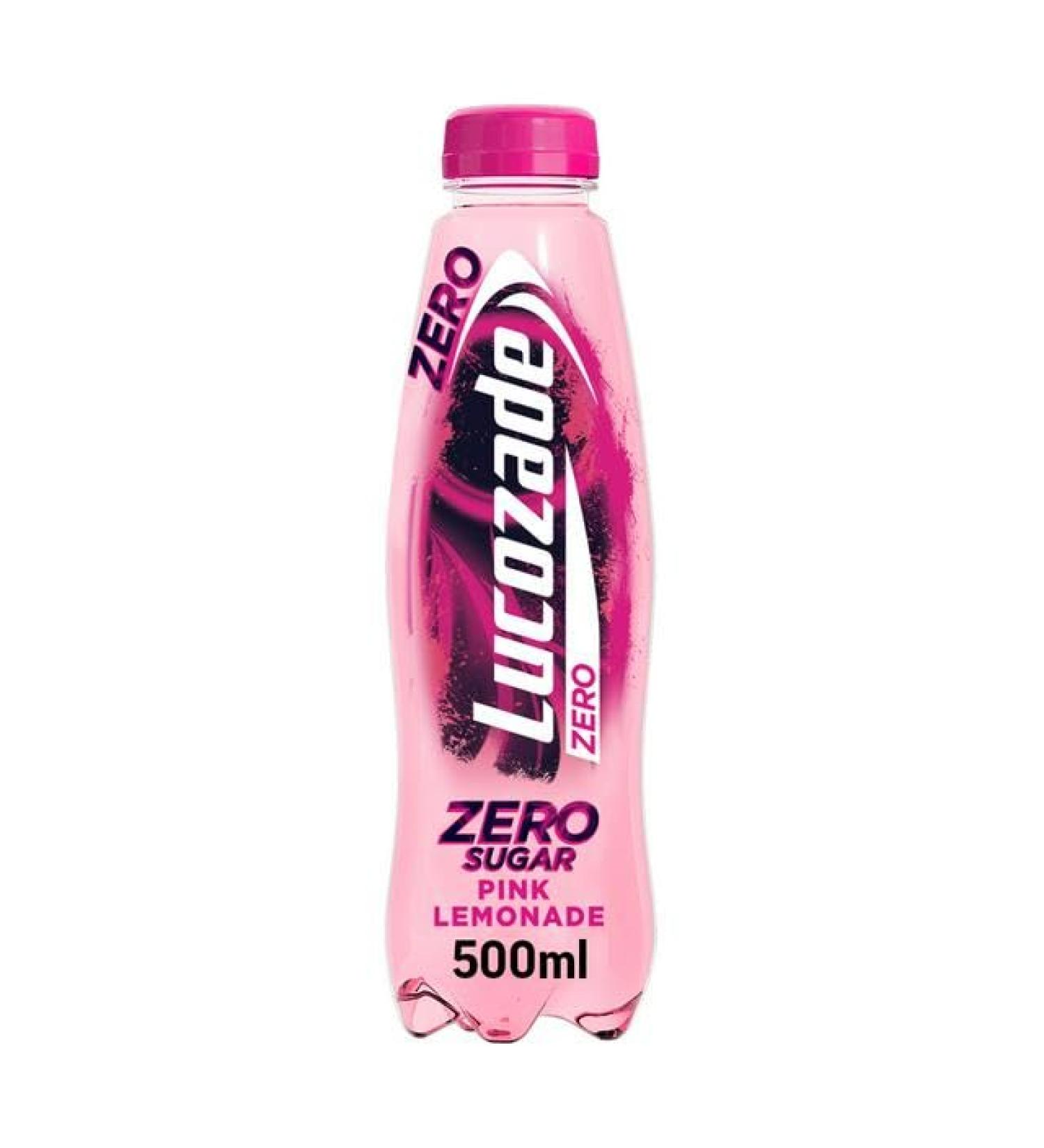 Lucozade Energy 24 x 500 Bottles Sparkling Energy Drink Fresh Stock (24 x 500ml Zero Pink Lemonade) Zero Pink Lemonade 24 x 500ml