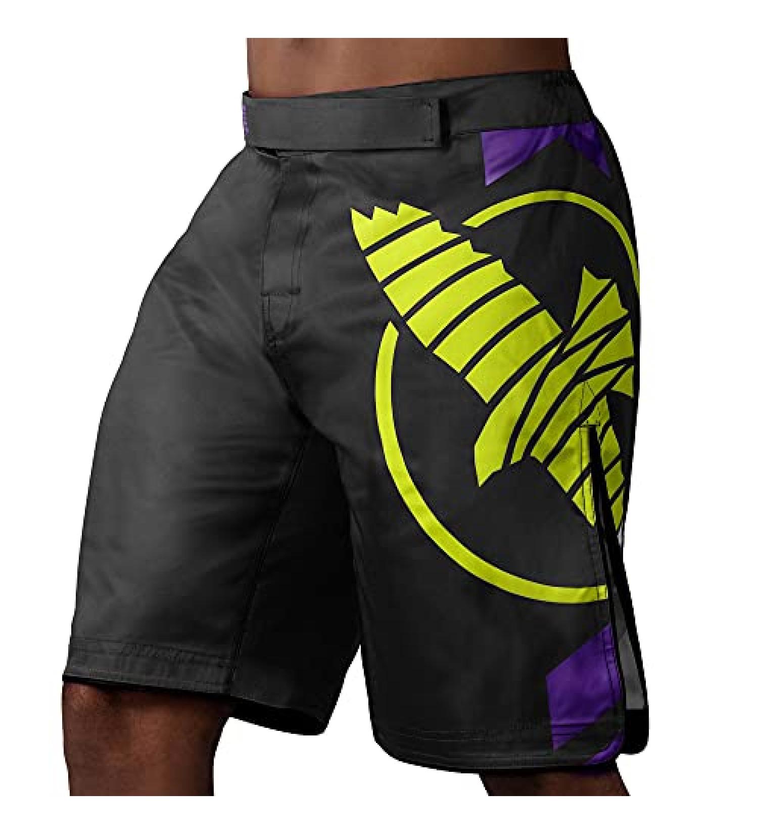 Hayabusa Men's Icon Fight Shorts - Medium Black/Yellow - Buy Online on GoSupps.com