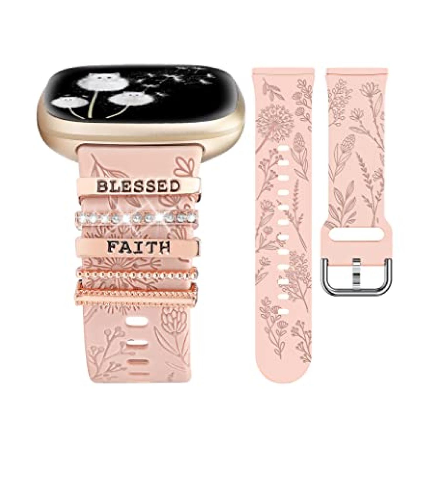 Minyee Dandelion Flower Pattern Silicone Band for Fitbit Versa 4/Sense - Cute & Stylish Women's Strap for Summer Faithful Workout - Buy Online on GoSupps.com