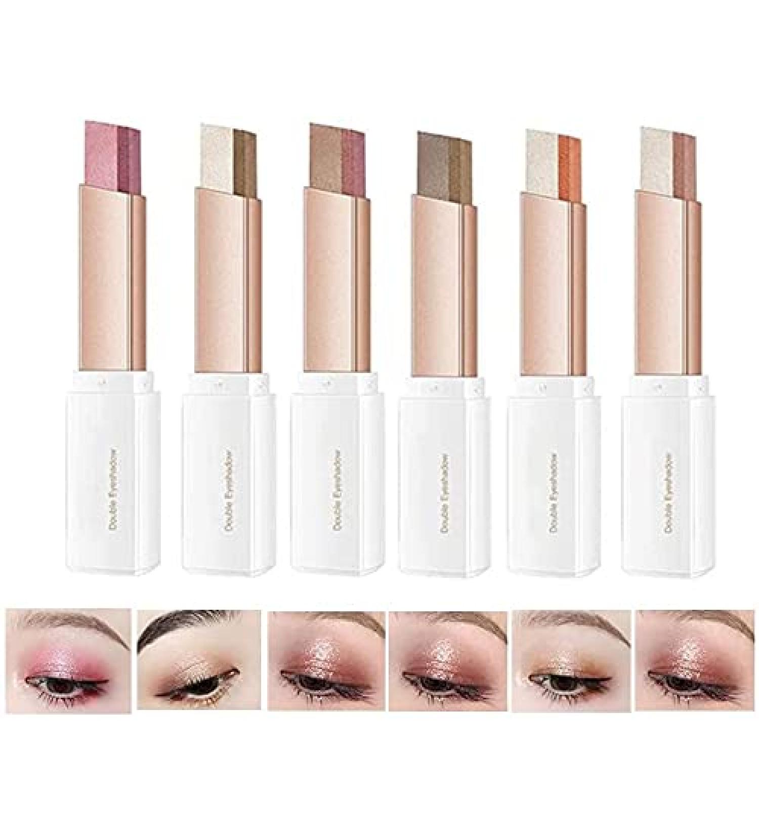 6 Color Eyeshadow Pen - Dual-Color Glitter & Matte Waterproof Makeup for Stunning Eye Looks - Buy Online on GoSupps.com