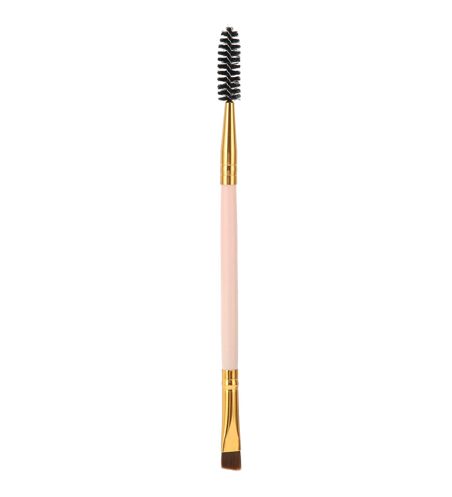 Double Ended Eyebrow & Eyelash Brush - Angled Eyebrow Makeup Brush in Pink | Perfect for Flawless Cosmetics! - Buy Online on GoSupps.com