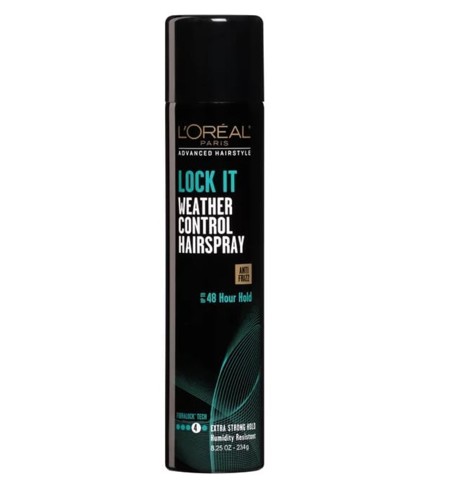 L'Oreal Advanced Hairstyle Lock It Weather Control Hair Spray Extra Strong Hold 8.25 oz (Pack of 6)