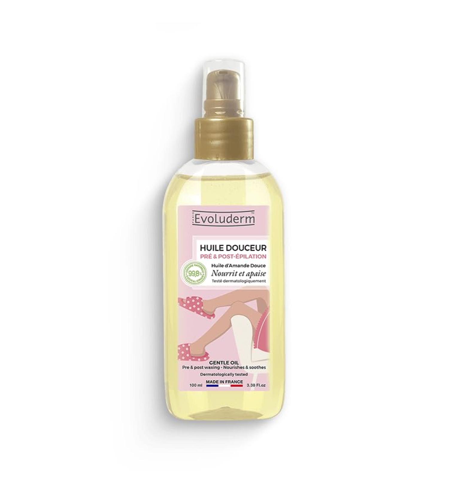 Evoluderm EVOLUDERM - Gentle Pre & Post-Hair Removal Oil - 100ml - 99.8% Naturally Derived Ingredients - Made in France