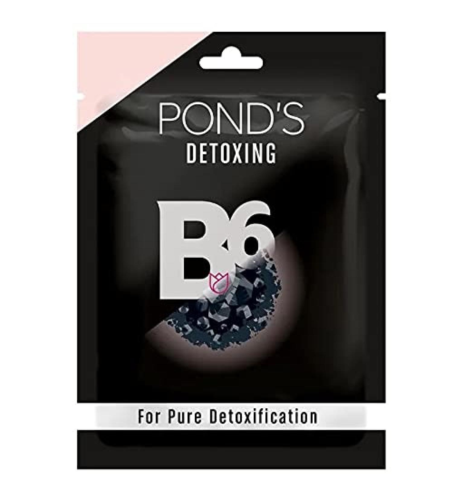 POND'S Activated Charcoal Sheet Mask With Vitamin B6 For Clear Detox Skin Paraben Free Black Biodegradable Fabric 25 ml - Buy Online on GoSupps.com