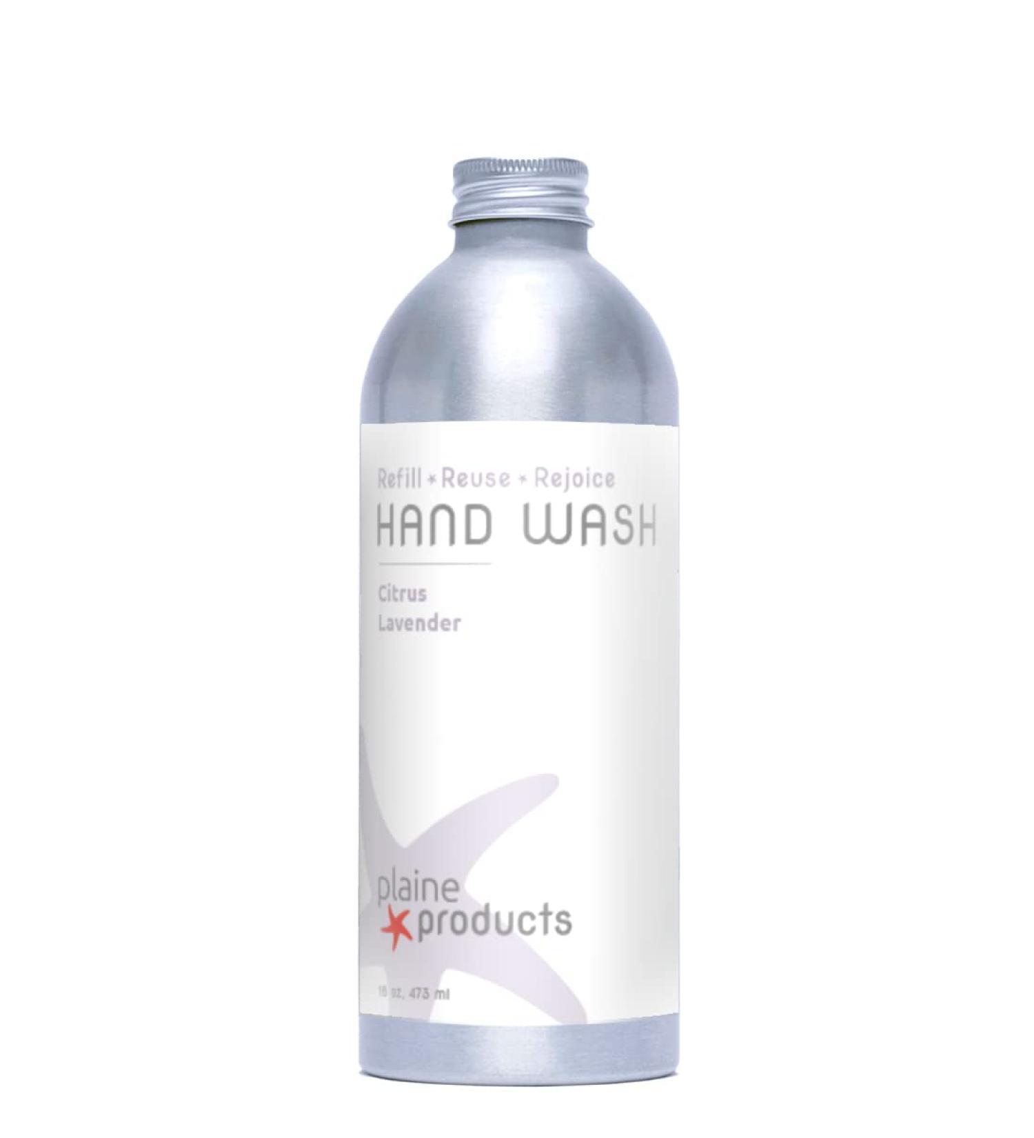 Plaine Products Eco-Friendly Liquid Hand Soap - Citrus Lavender - Sensitive Skin 16 oz (Refill Bottle - No Pump) 16 Fl Oz (Pack of 1)