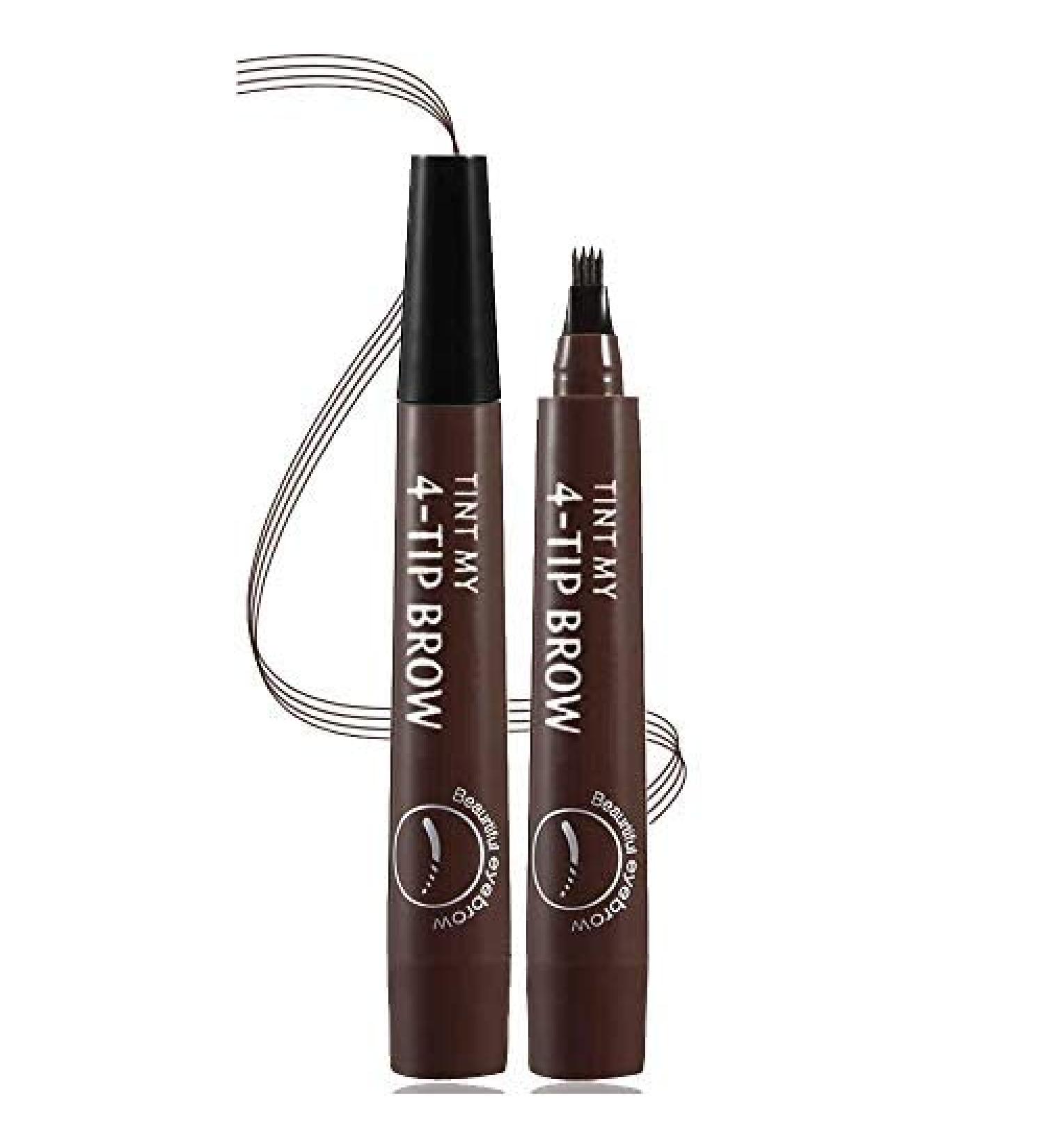 Microblading Eyebrow Pen - Professional Waterproof 4 Point Pencil for Natural Looking Brows - Dark Brown - Buy Online on GoSupps.com