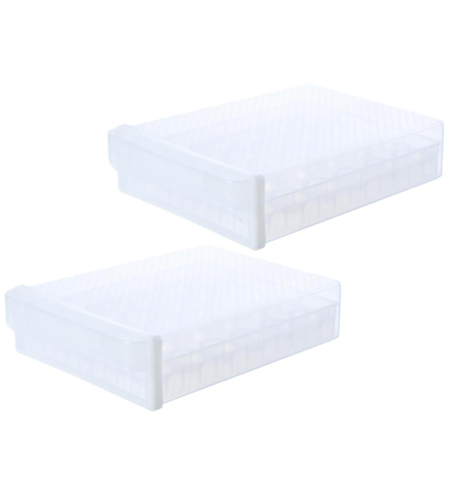 Hohopeti Serving Tray 2pcs Egg Storage Box Containers for Food Drawer Egg Container Kitchen Egg re-usable White 26x34x17cm - Buy Online on GoSupps.com