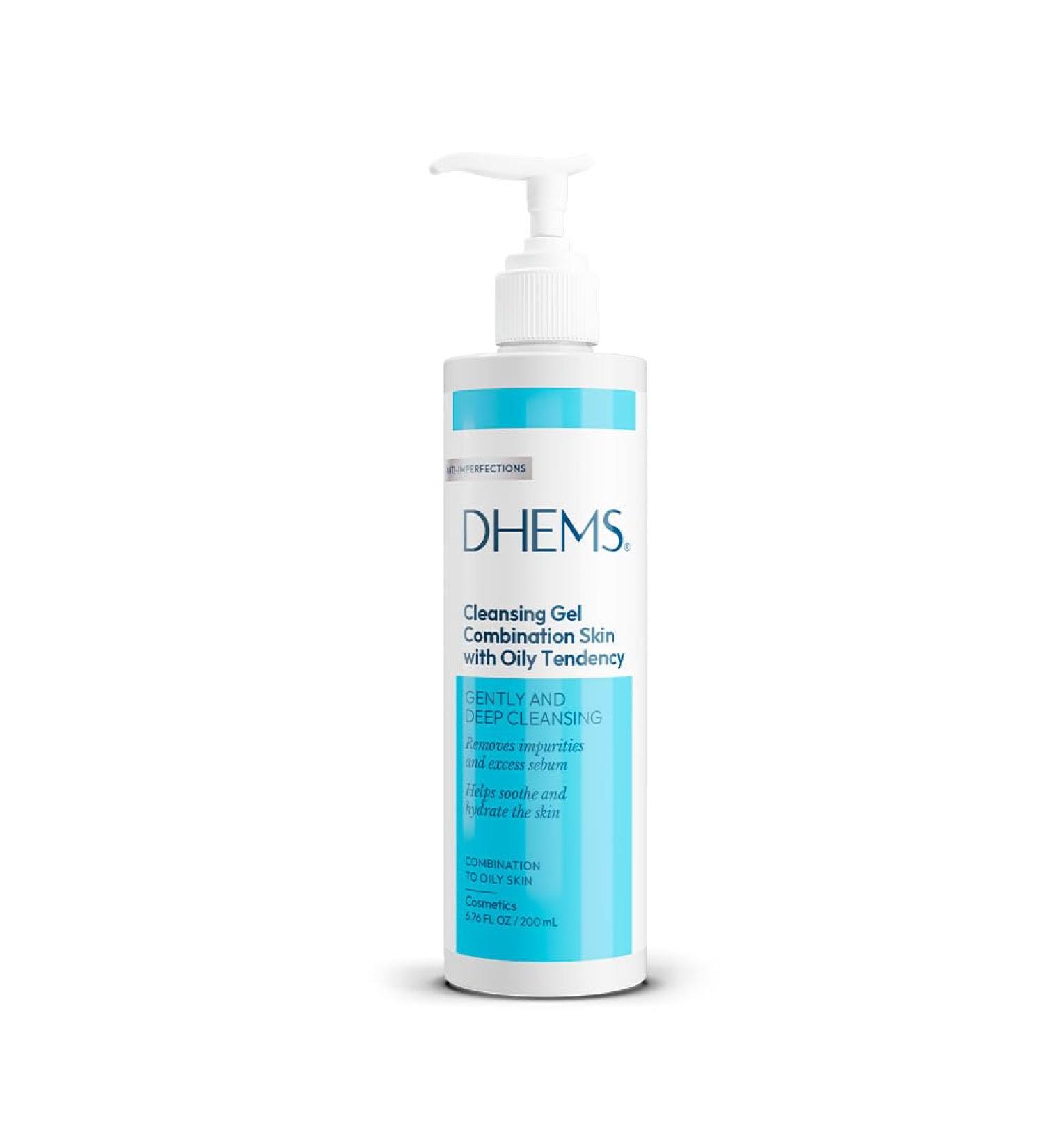 DHEMS Cleansing Gel Daily Face Wash and Makeup Remover for Oily and Mixed Skin 6.76 Ounces - Buy Online on GoSupps.com