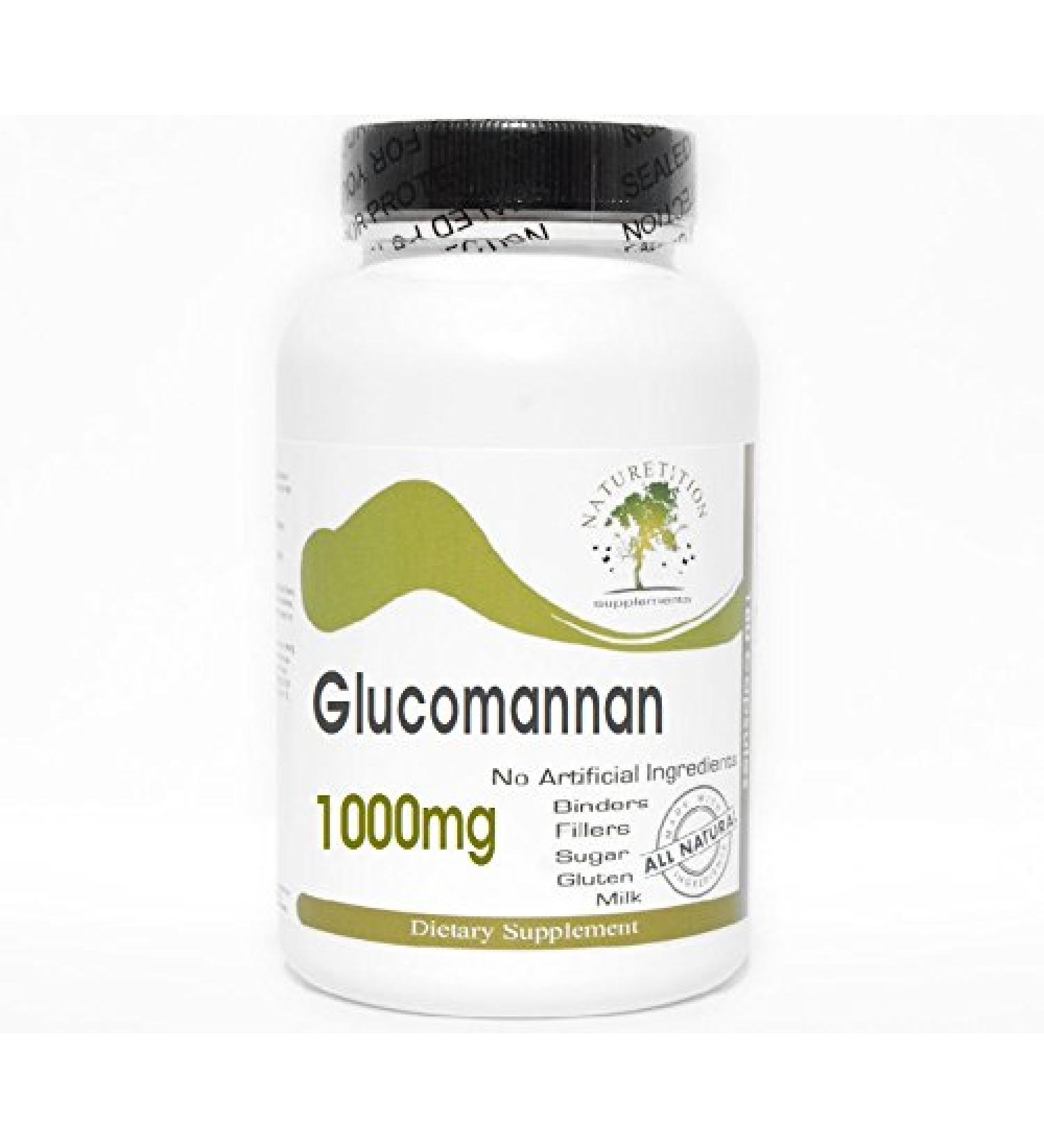 Naturetition Supplements Glucomannan 1000mg 180 Capsules - No Additives