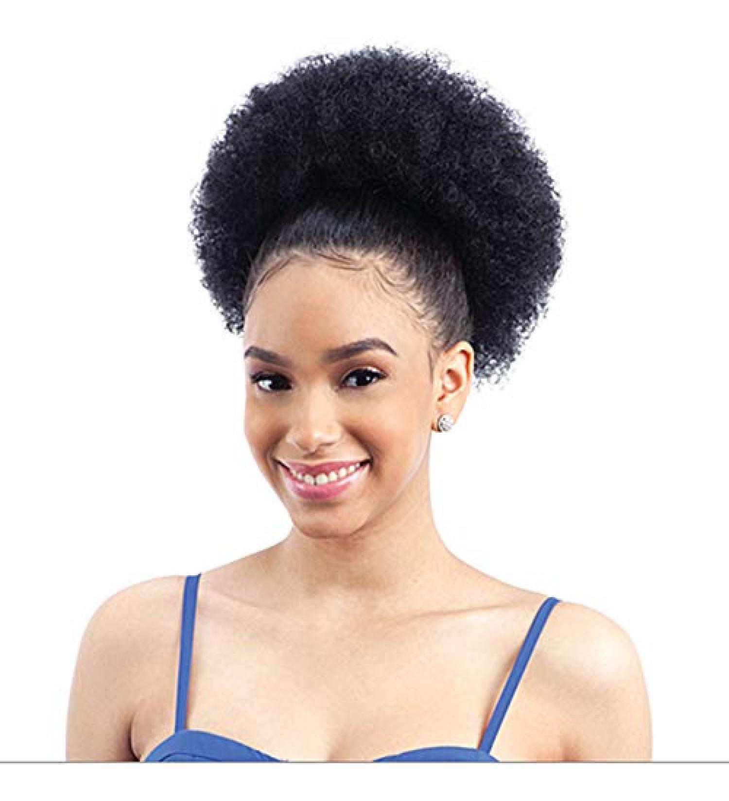 ColorfulPanda Black Afro Ponytail Short Curly Wave Hair Clip In Ponytail Kinky Curly Wrap Synthetic Drawstring Puff Ponytail Hair Extensions Wig for Women or kids (Natural Black) - Buy Online on GoSupps.com