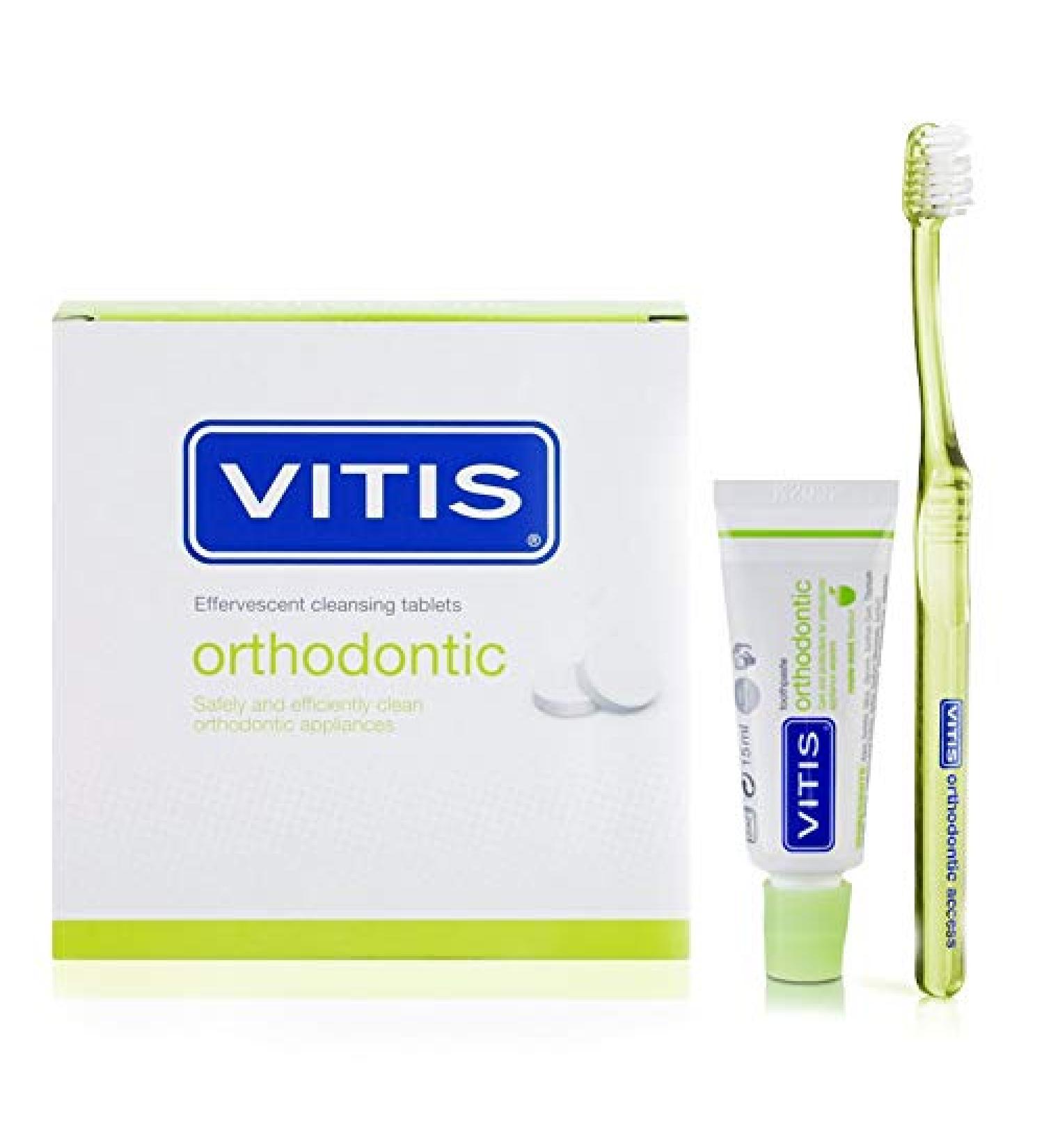 Vitis VITIS Pack of 32 orthodontic cleaning tablets + Vitis orthodontic toothpaste 15 ml + Vitis orthodontic toothbrush