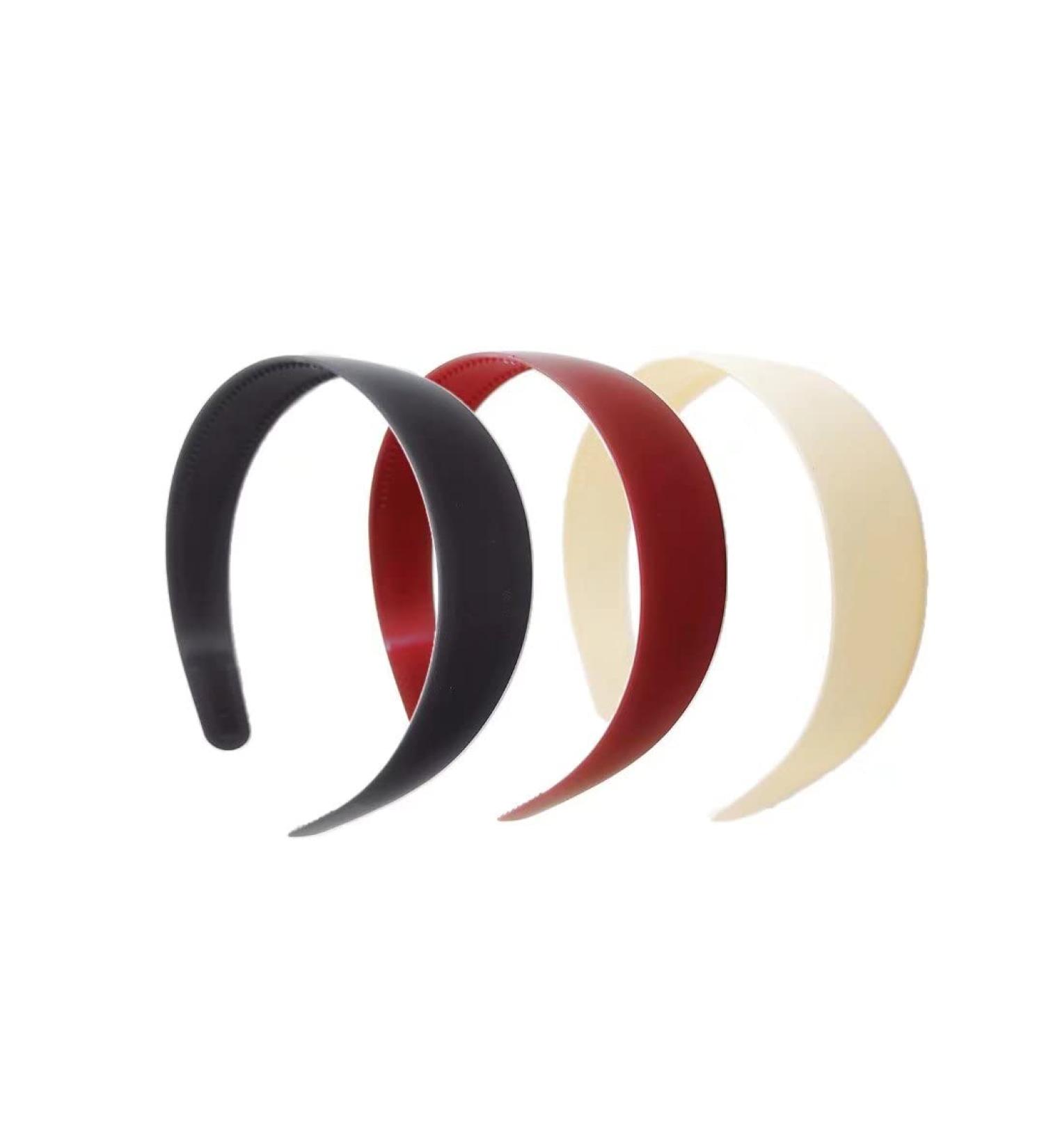 Shop 3-Pack Satin Hard Headbands | Slipproof Hair Bands for Women | Perfect Gift for Wife or Girlfriend - 2.5 cm Wide - Buy Online on GoSupps.com