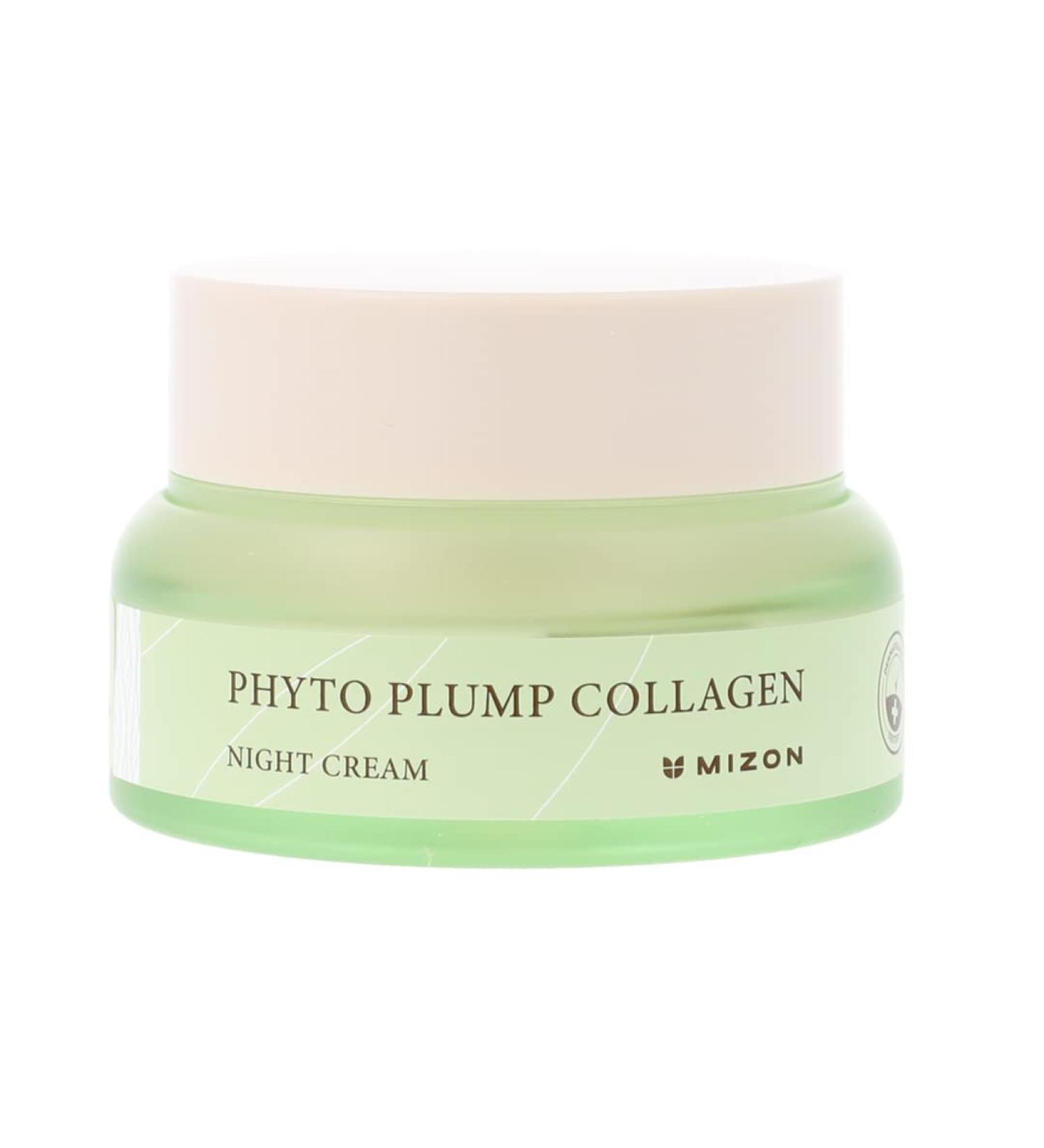 MIZON Phyto Plump Collagen Night Cream | 75% Natural Anti-Wrinkle Hydrating Vegan Formula | Boost Elasticity & Moisture (50ml - Buy Online on GoSupps.com