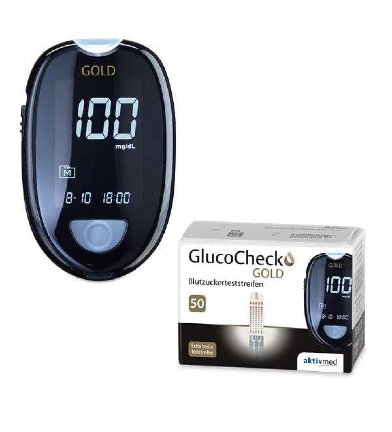 GlucoCheck GOLD Blood Glucose Meter Starter Set (mg/dl) - Includes 60 Test Strips | Accurate Diabetes Monitoring Worldwide - Buy Online on GoSupps.com