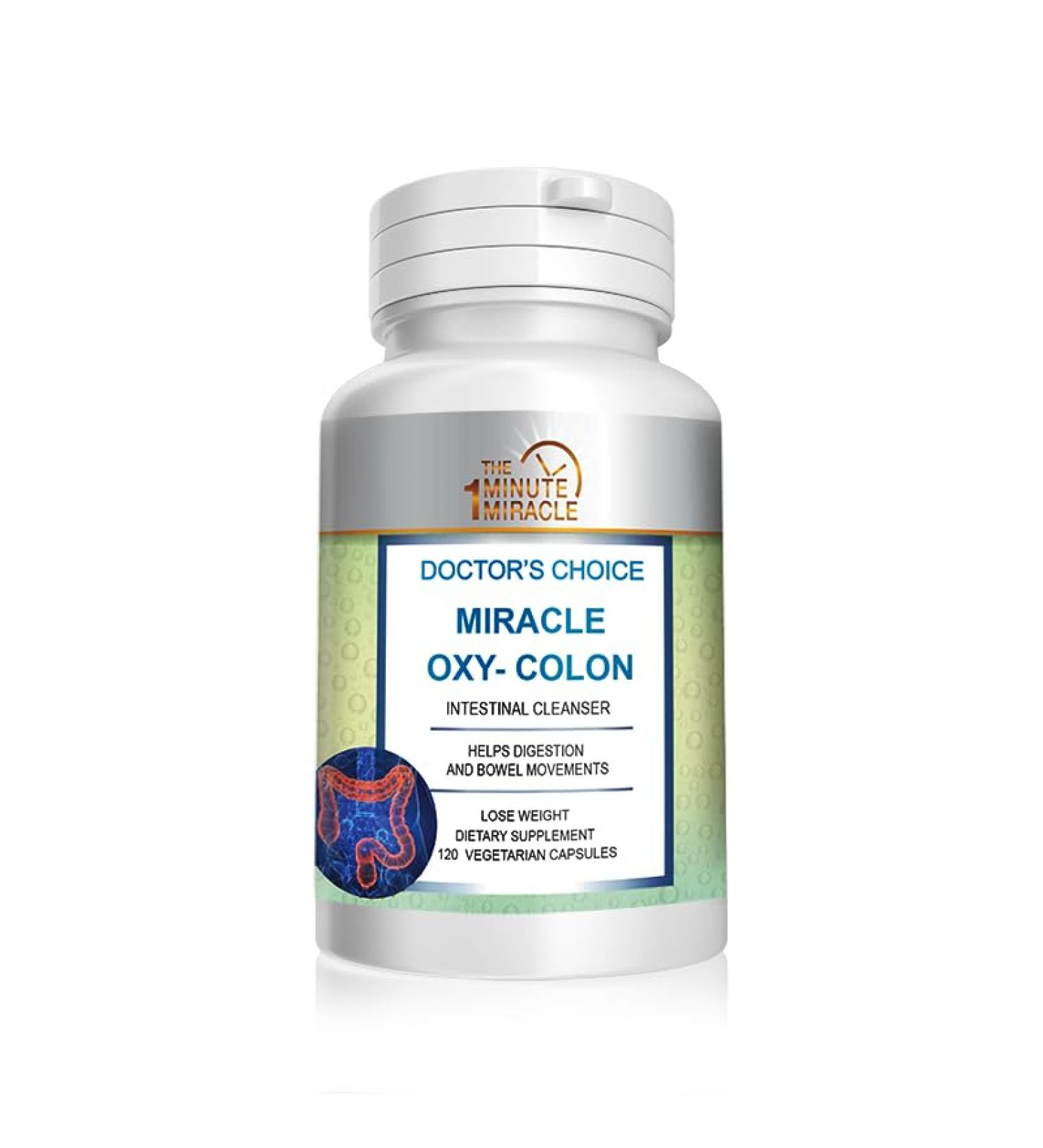 Miracle Oxy-Colon Cleanse Vegan Colon Cleanser and Relief from Constipation. - 120 Vegatarian Capsules 1 Count (Pack of 120) - Buy Online on GoSupps.com