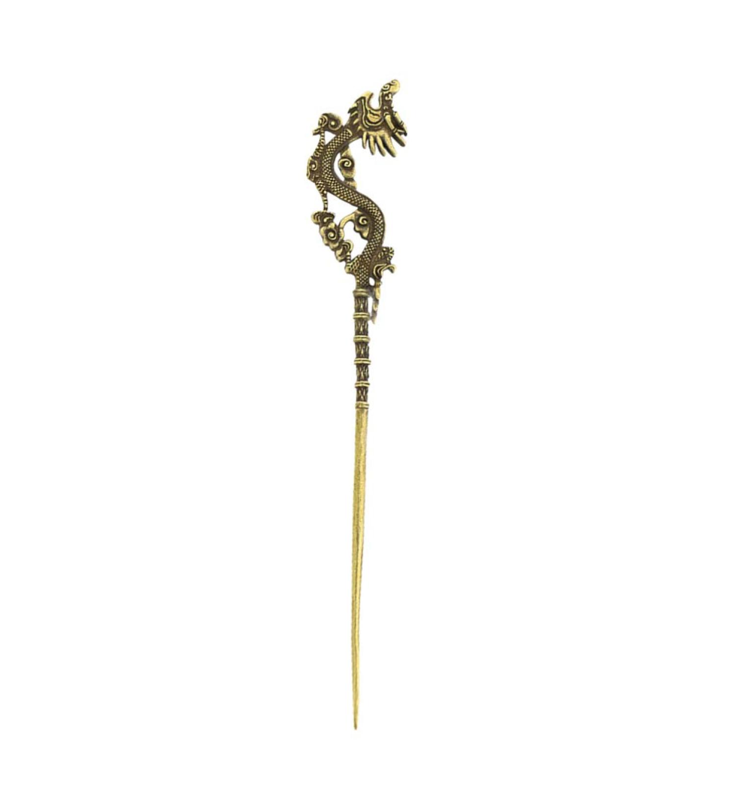 HEALLILY Hair Sticks Vintage Bronze Chinese Retro Hair Chopsticks Dragon Chignon Pin Women Antique Hair Accessories Decorative - Buy Online on GoSupps.com
