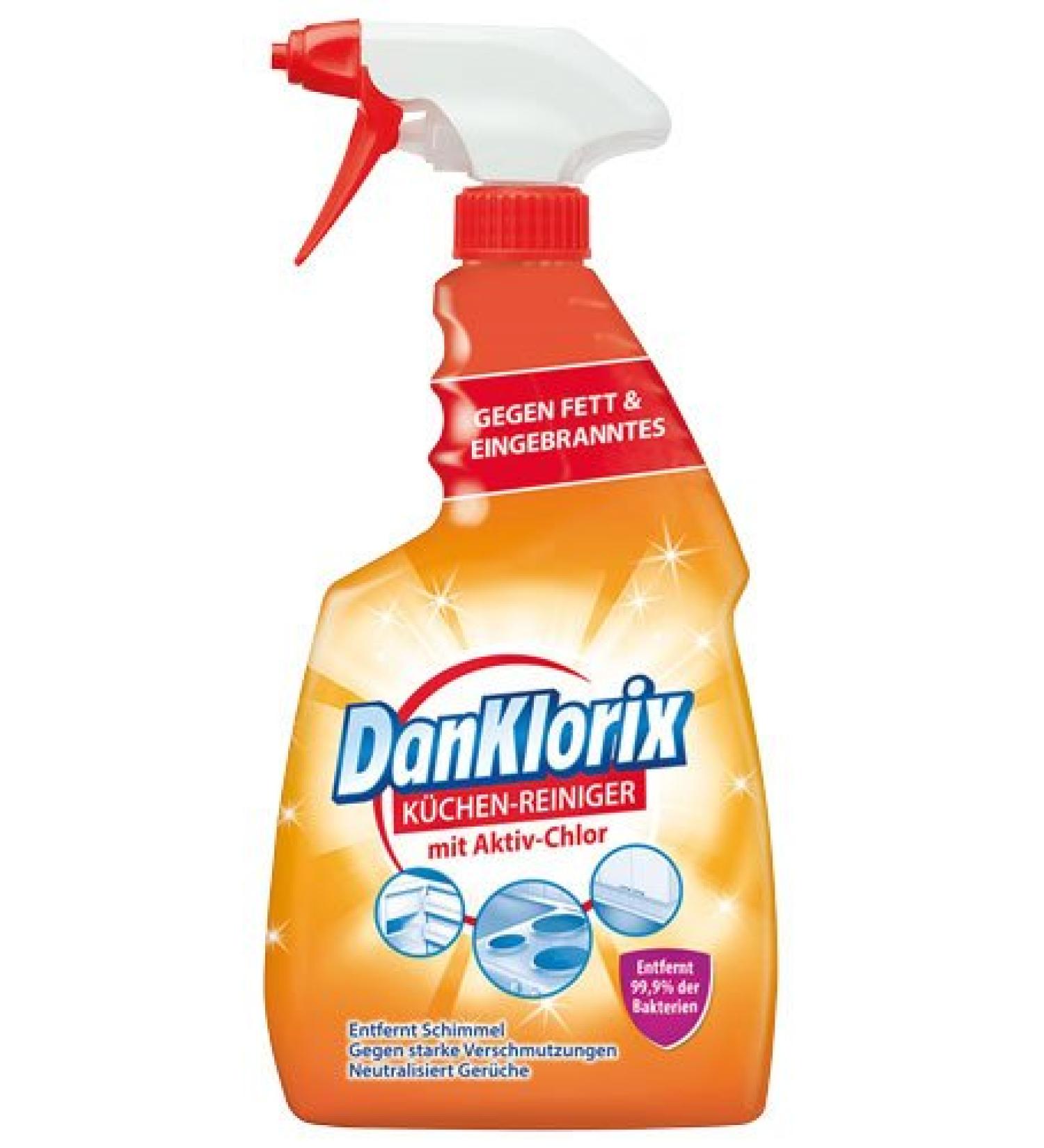 DanKlorix kitchen cleaner with active chlorine pump - 6X 750 ml