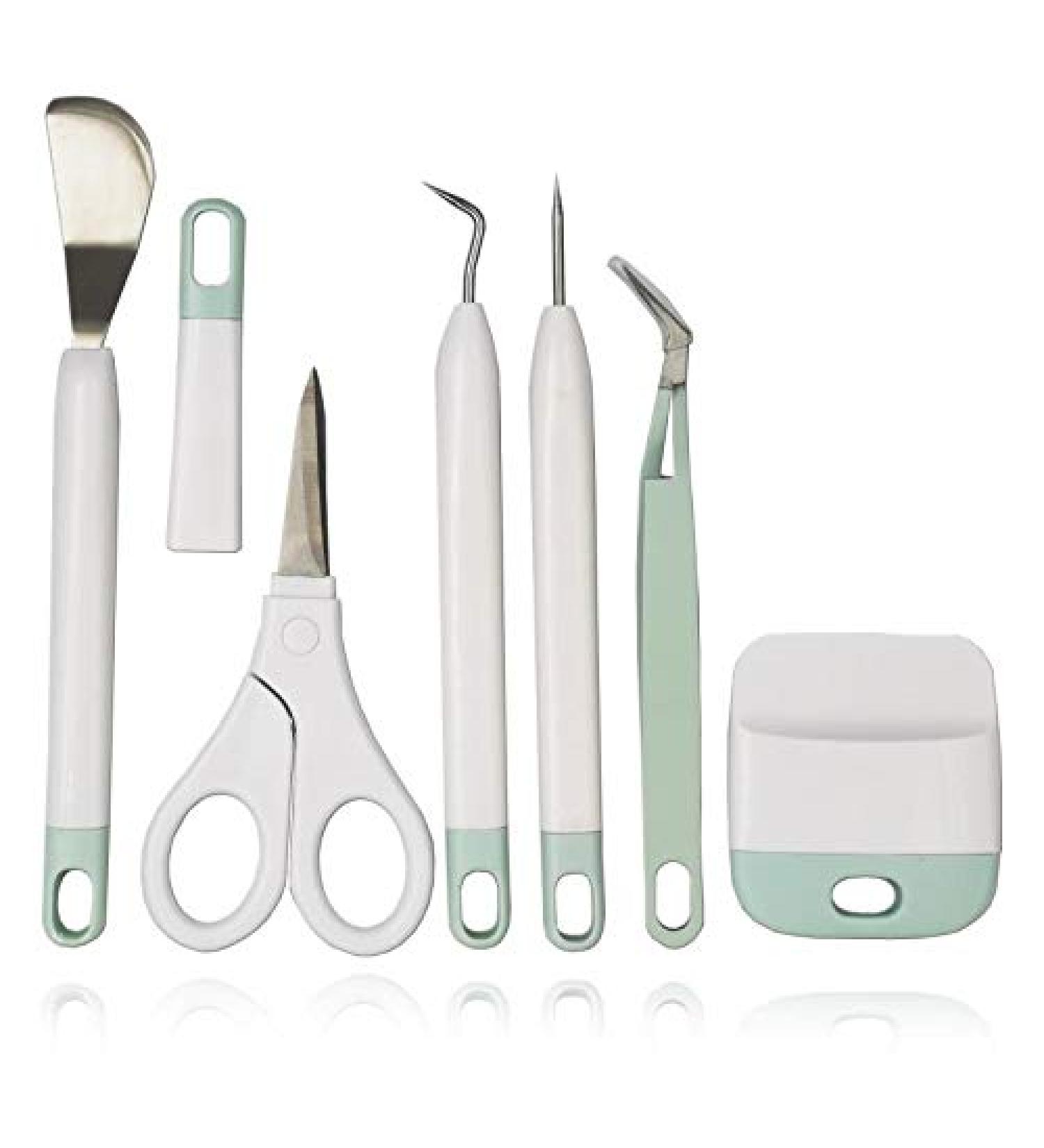 Craft Vinyl Weeding Tools Set - Precision 6pcs Kit for Cricut/Silhouette/Siser/Oracal - Mint Green - Buy Online on GoSupps.com