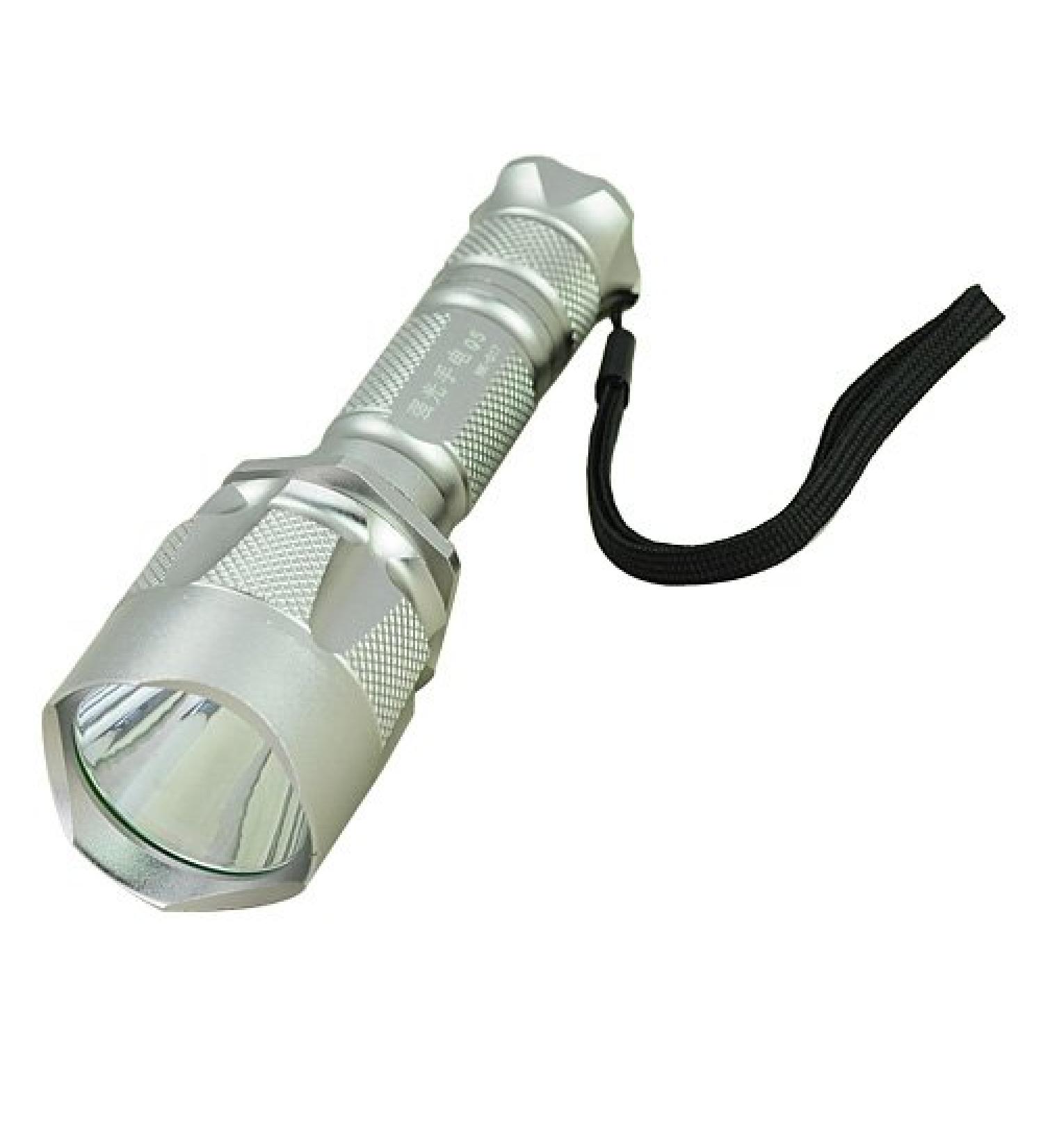 CREE Q5 5 Modes 18650 Li-ion Battery Super Bright Flashlight-Silvery