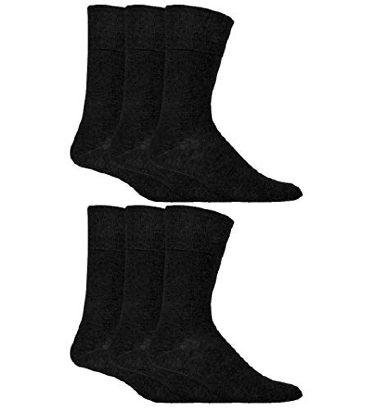 IOMI 6 Pack Men's Non-Binding Diabetic Socks 7-12 Black - Extra Wide Top, Thin & Comfortable - Buy Online on GoSupps.com