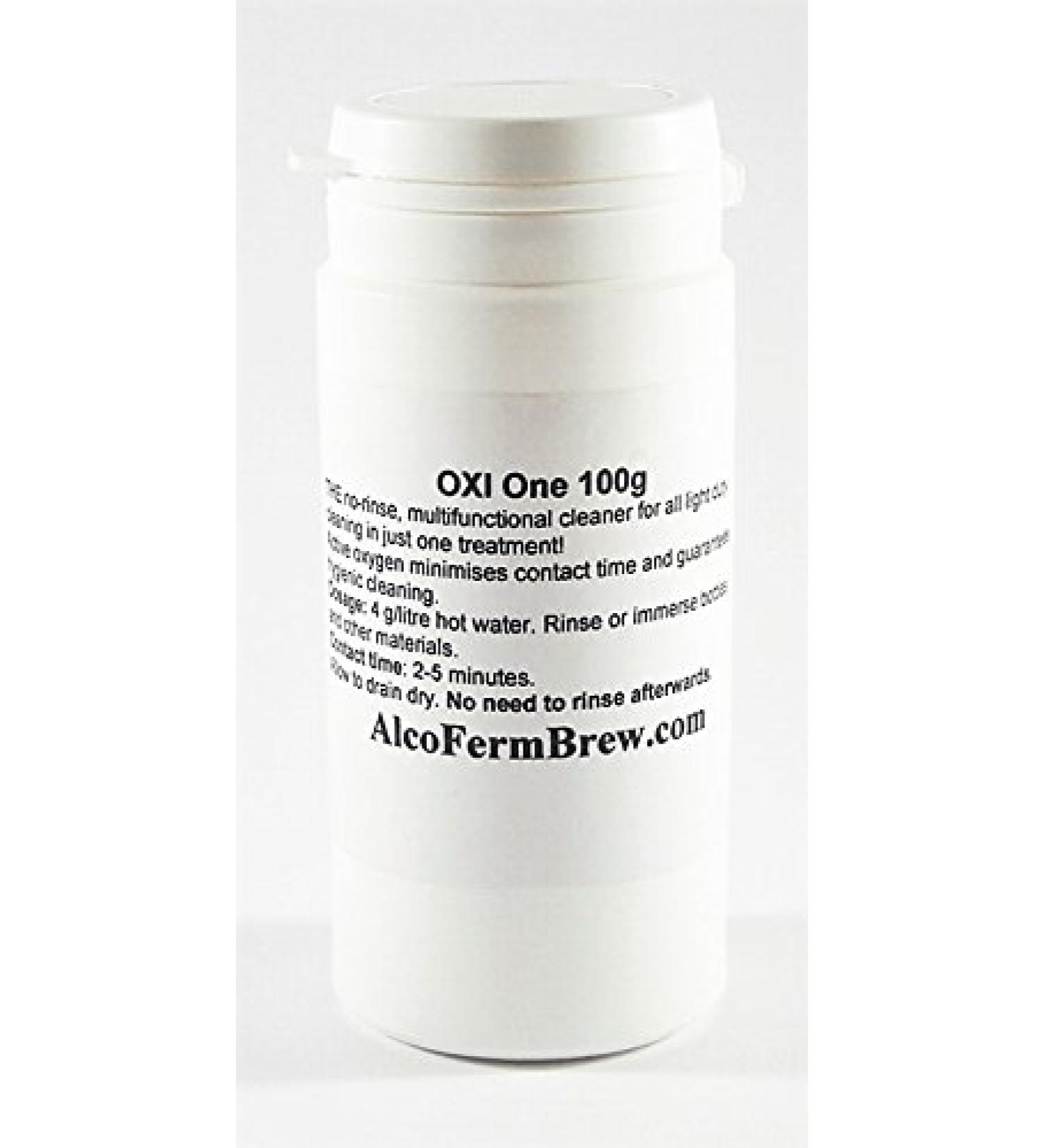 AlcoFermBrew No-Rinse Cleaner OXI One 100g Steriliser Powder Brewery Wash Active Oxygen Homebrew Equipment Cleaner For Sterilising Brewing Accessories Bottle Cleaning