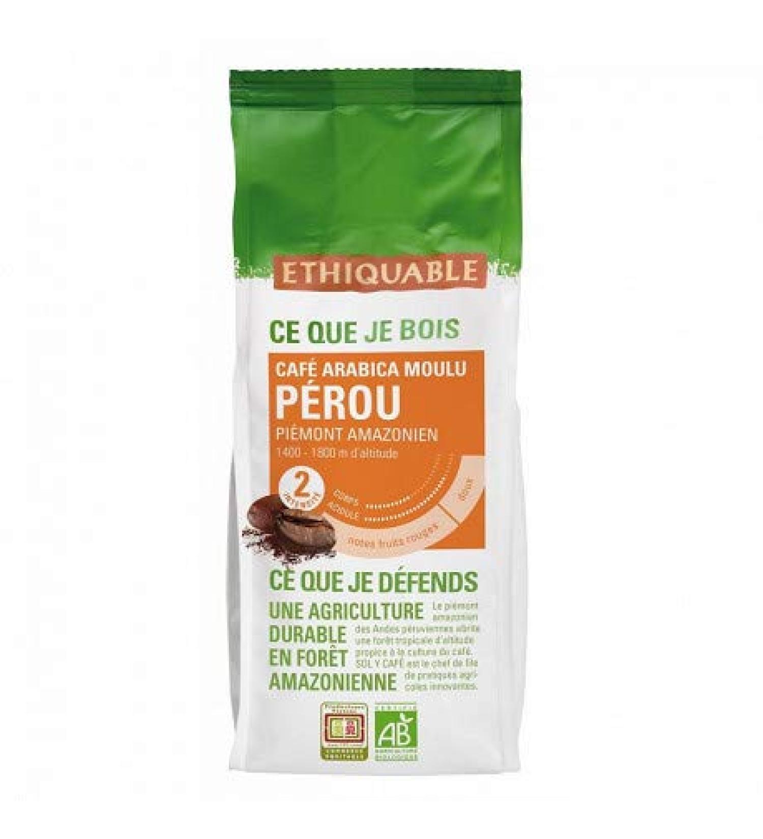 Epicerie sal e Ethiquable Organic Peruvian Ground Coffee 250 g - Pack of 3