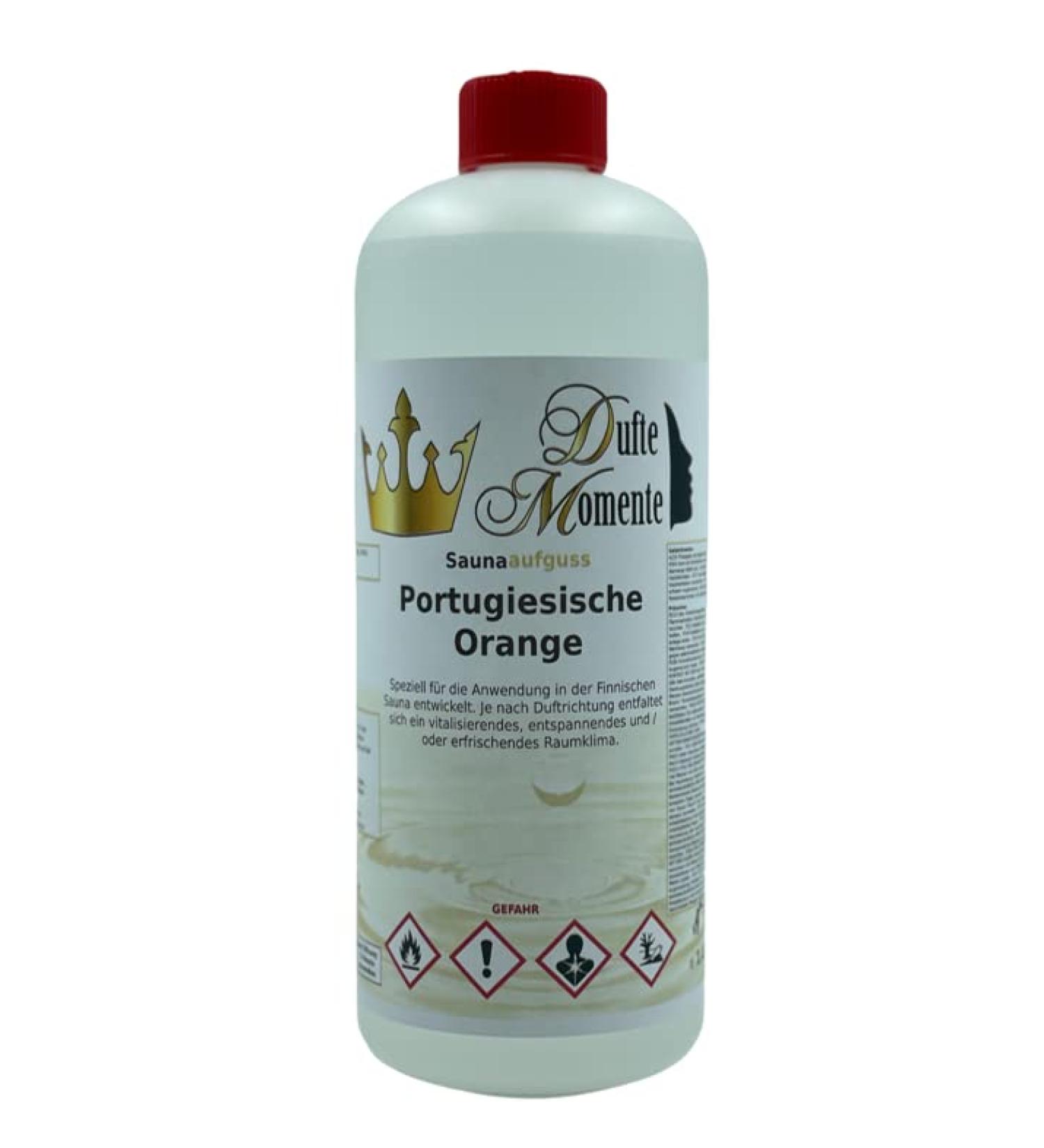 Sauna Infusion Concentrate - Portuguese Orange 1L | Eco-Friendly HDPE Bottle with Dropper Cap & Child Safety Lock | Enhance Your Sauna Experience - Buy Online on GoSupps.com