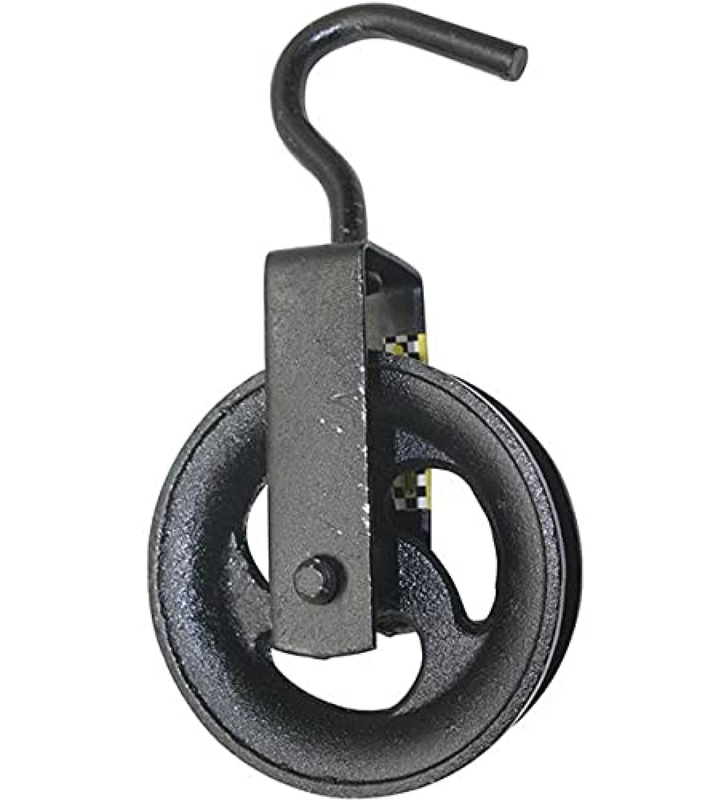 Pulley 120mm cast metal construction pulley hand winding pulley with hook lifting hook