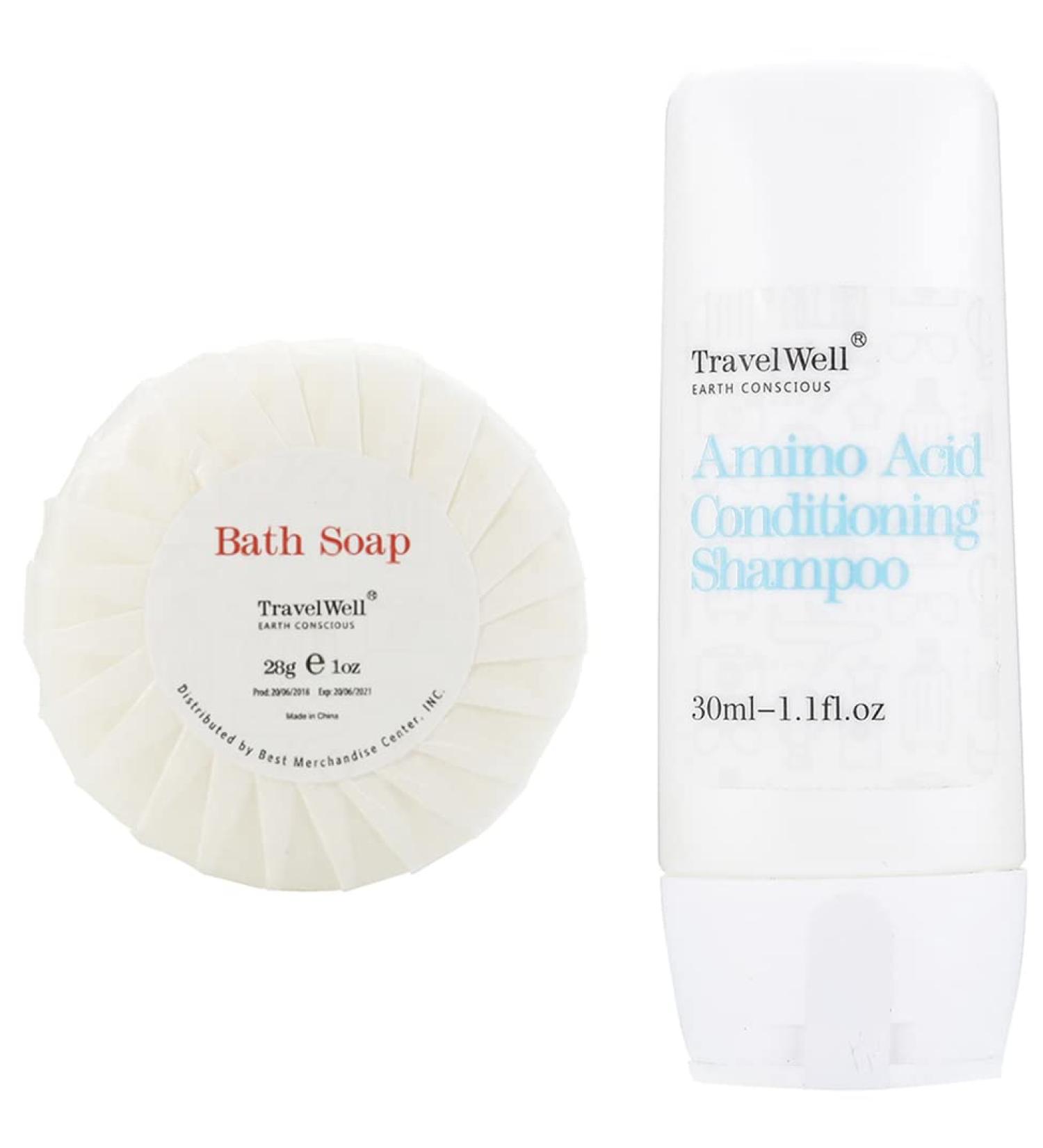 Travelwell Bulk Hotel Toiletries - 50 Individually Wrapped 30ml Shampoo & Conditioner + 50 Travel Soap Bars | Ideal for eCommerce & International Shipping - Buy Online on GoSupps.com