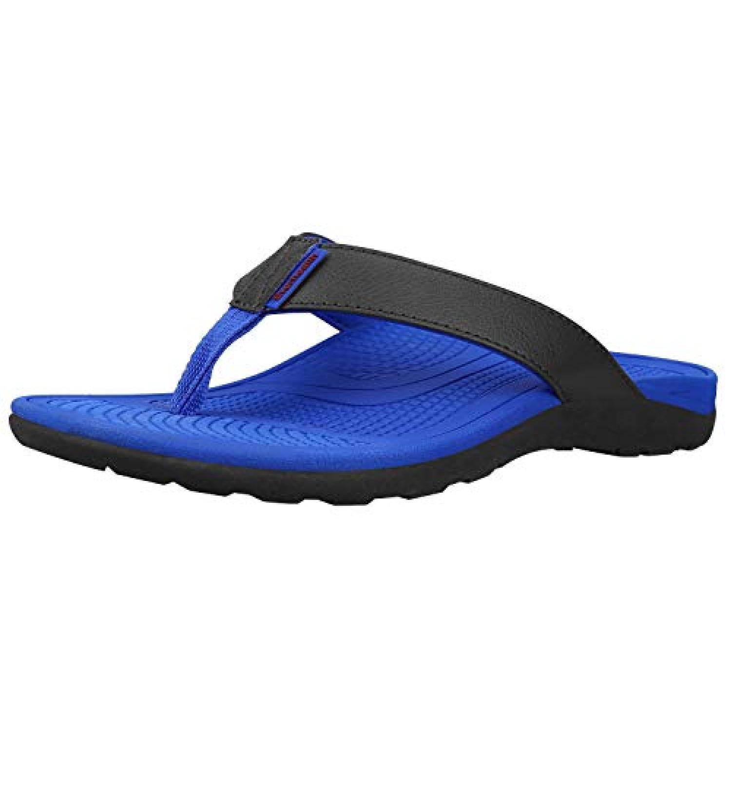 Everhealth Men's Orthotic Flip Flops - Arch Support Sandals for Plantar Fasciitis Relief - Size 9, Blue - Buy Online on GoSupps.com
