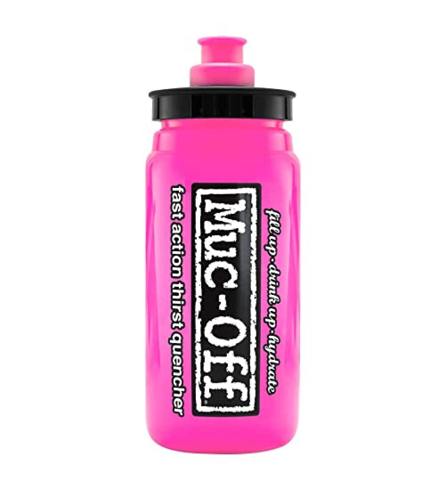 Muc-Off Elite Fly Pink Water Bottle 550ml - Lightweight BPA-Free Sports Bottle with Ergonomic Cap - 100% Recyclable Pink Bottle - Buy Online on GoSupps.com