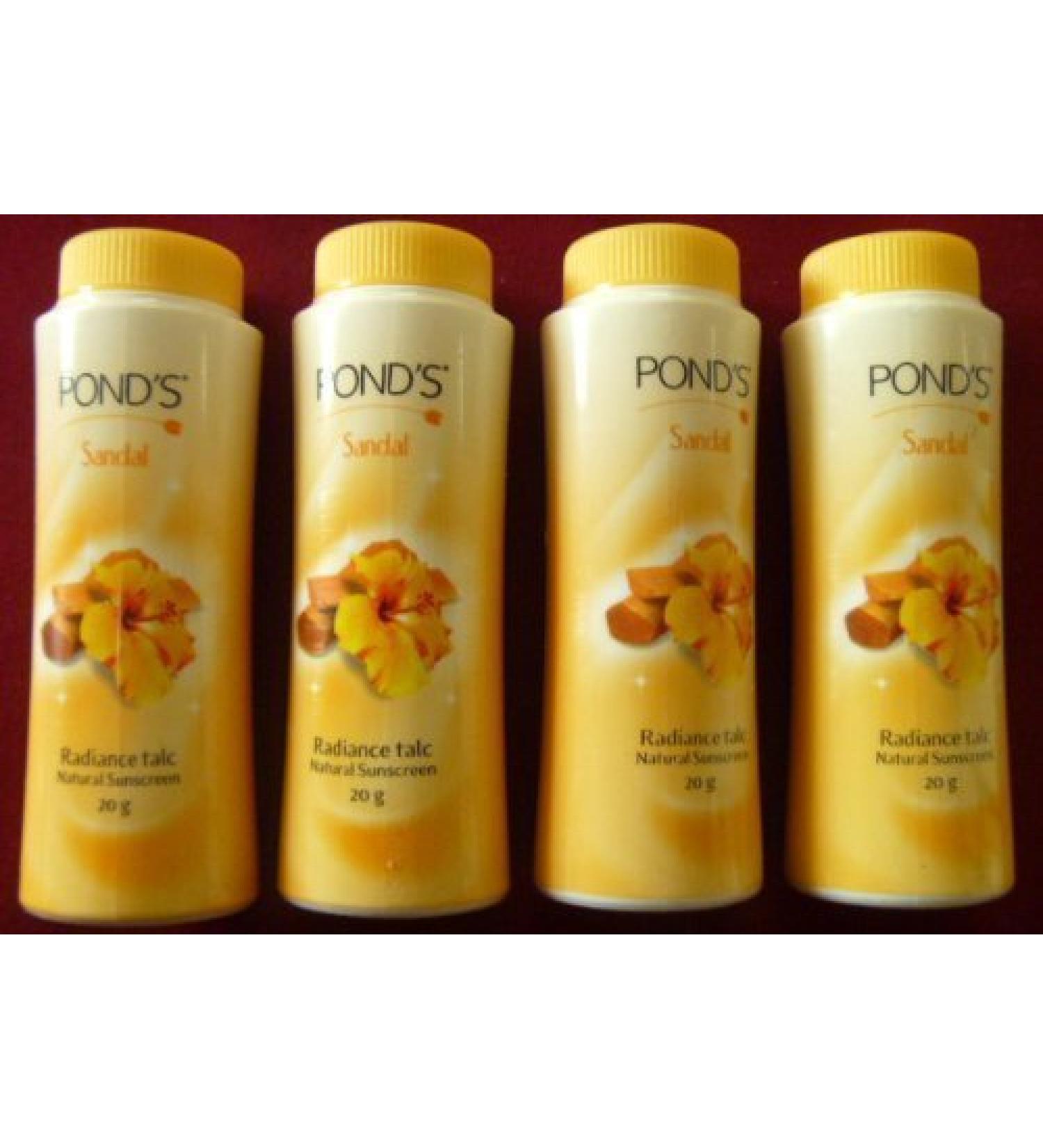 X Ponds Dreamflower Magic Sandalwood Talc Radiance Face Talcum Powder 20g X 4 80gm by Ponds