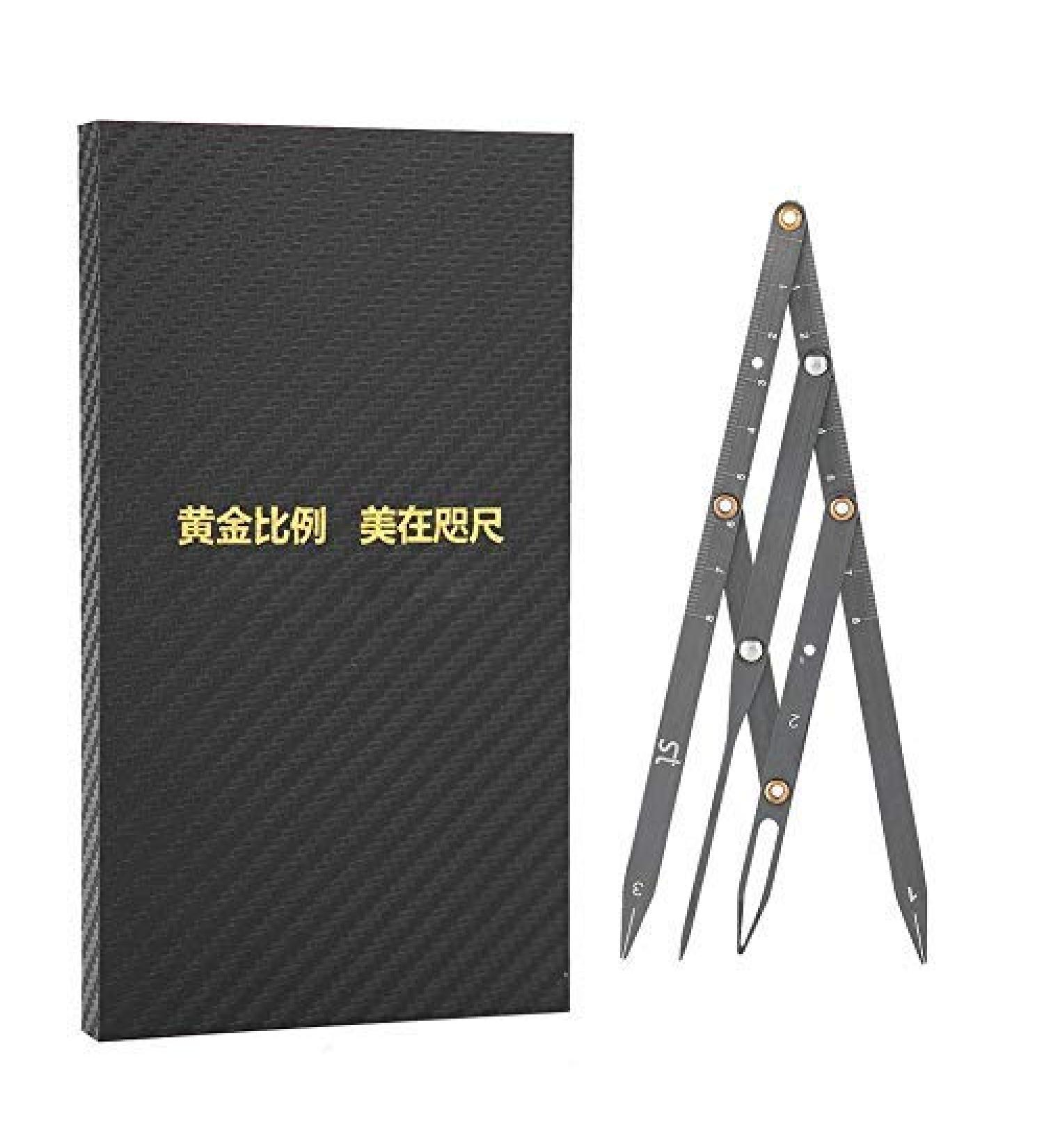 Golden Ratio Caliper Eyebrow Ruler - Stainless Steel Sliding Makeup Tool for Perfect Eyebrow Shaping (Black) | International Shipping - Buy Online on GoSupps.com