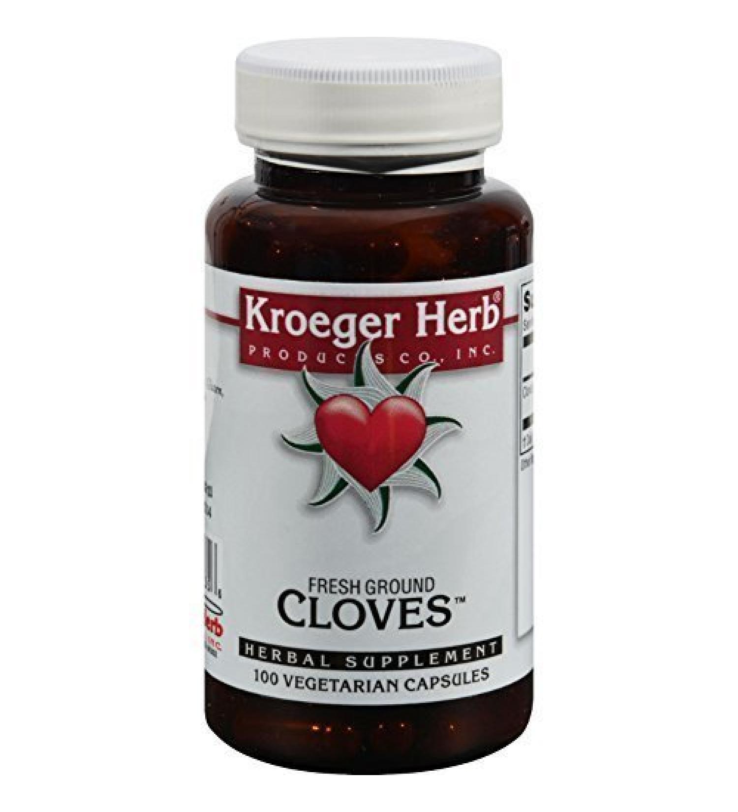 Kroeger Herb Co Fresh Ground Cloves 100 Vegetarian Capsules
