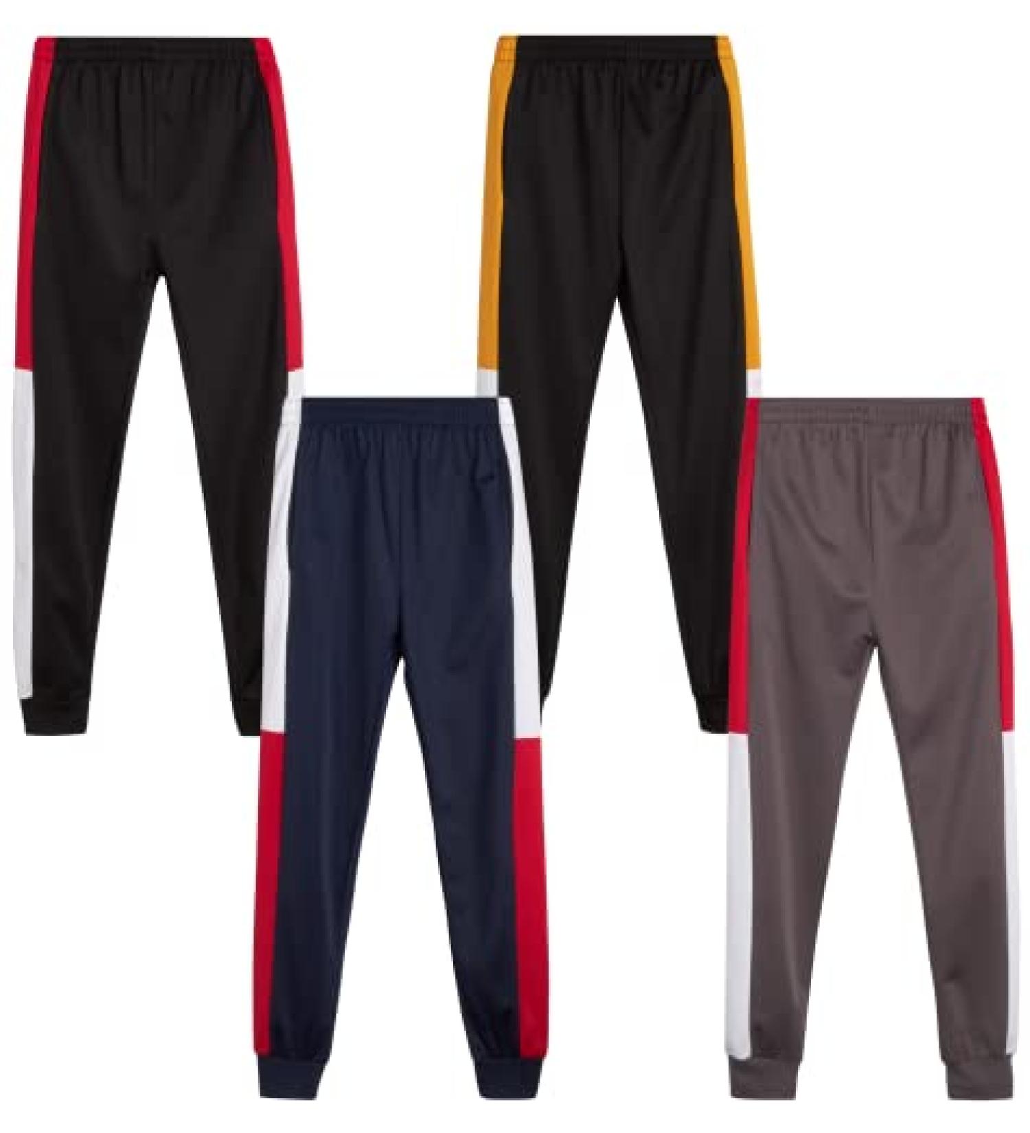 Quad Seven Boys' Sweatpants 4-Pack Tricot Jogger Track Pants (Size 4-18) - Black/Navy/Charcoal - Ages 16-18 - Buy Online on GoSupps.com