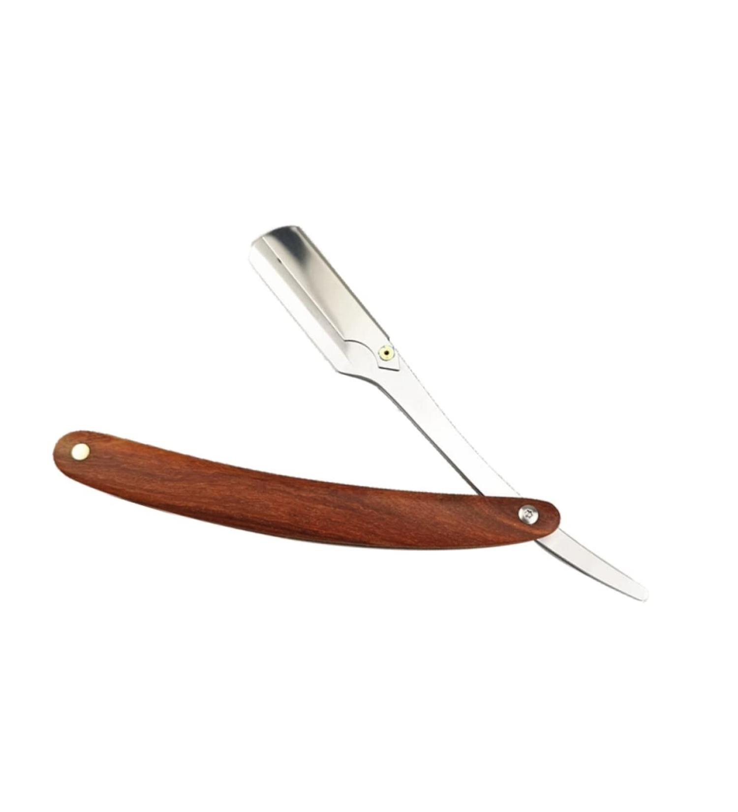 Minkissy Men's Razors & Body Shavers - Safe Straight Blade Folding Razor with Panda Headband | Premium Manual Wooden Shaving Tools for Men - Buy Online on GoSupps.com