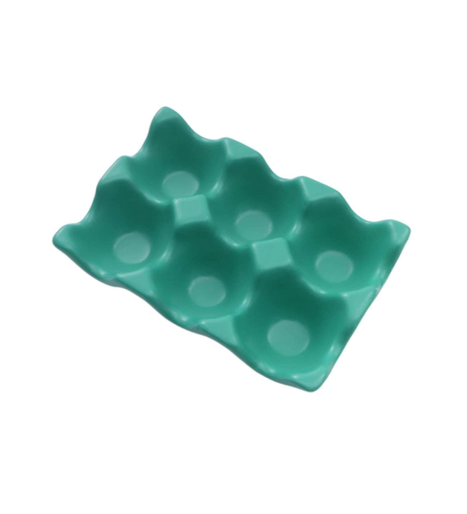GLEAVI 6 Egg Holder for Fridge Eggs Countertop Egg Holder Practical Egg Tray Container Household Tableware Green 14.5x9.5x3.2cm - Buy Online on GoSupps.com