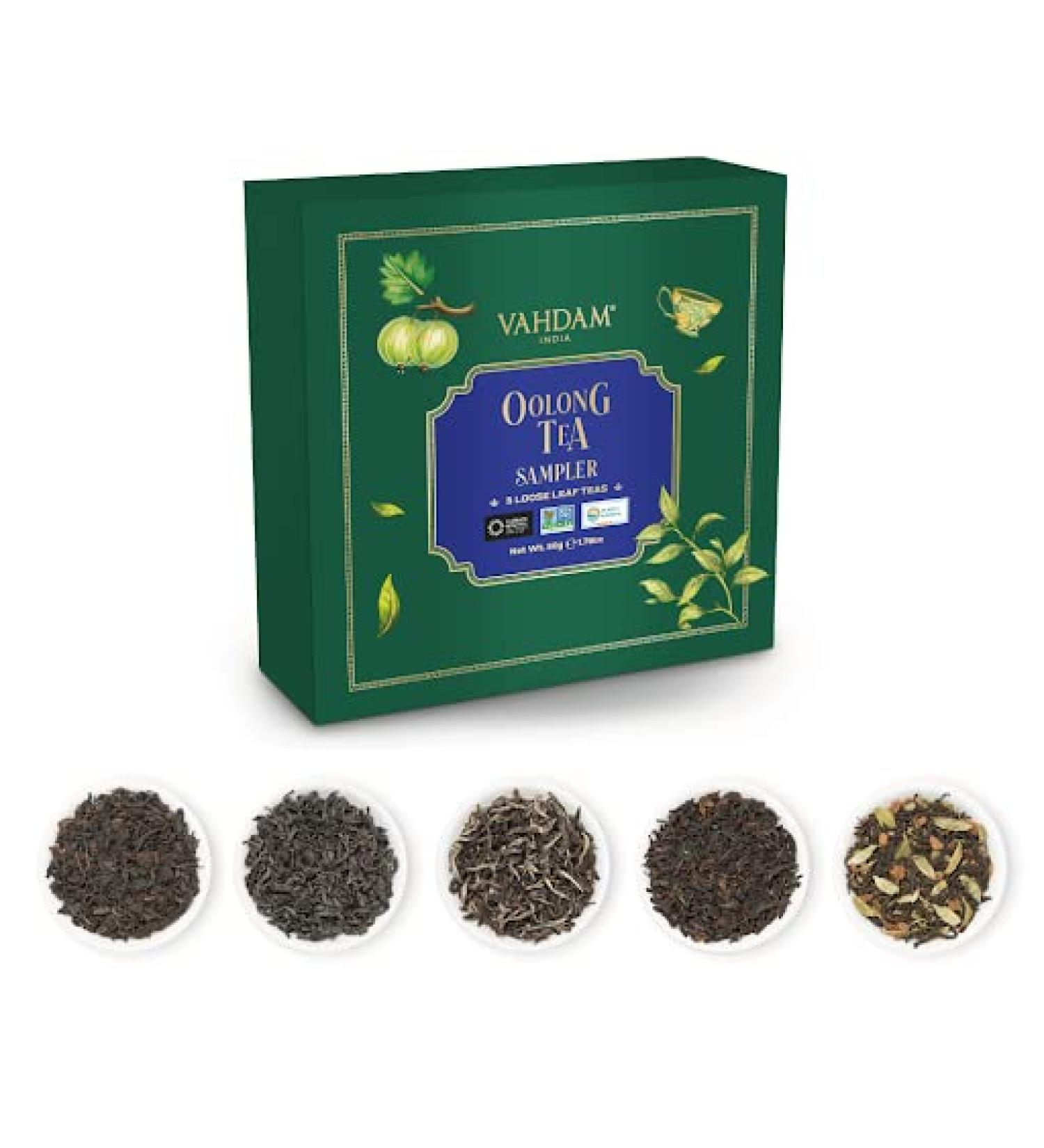 VAHDAM Oolong Tea Leaves Sampler - 5 Flavors, 25 Servings - Loose Leaf Tea Gift Set for Him/Her - Oolong Tea Pack (5 Count) - Buy Online on GoSupps.com