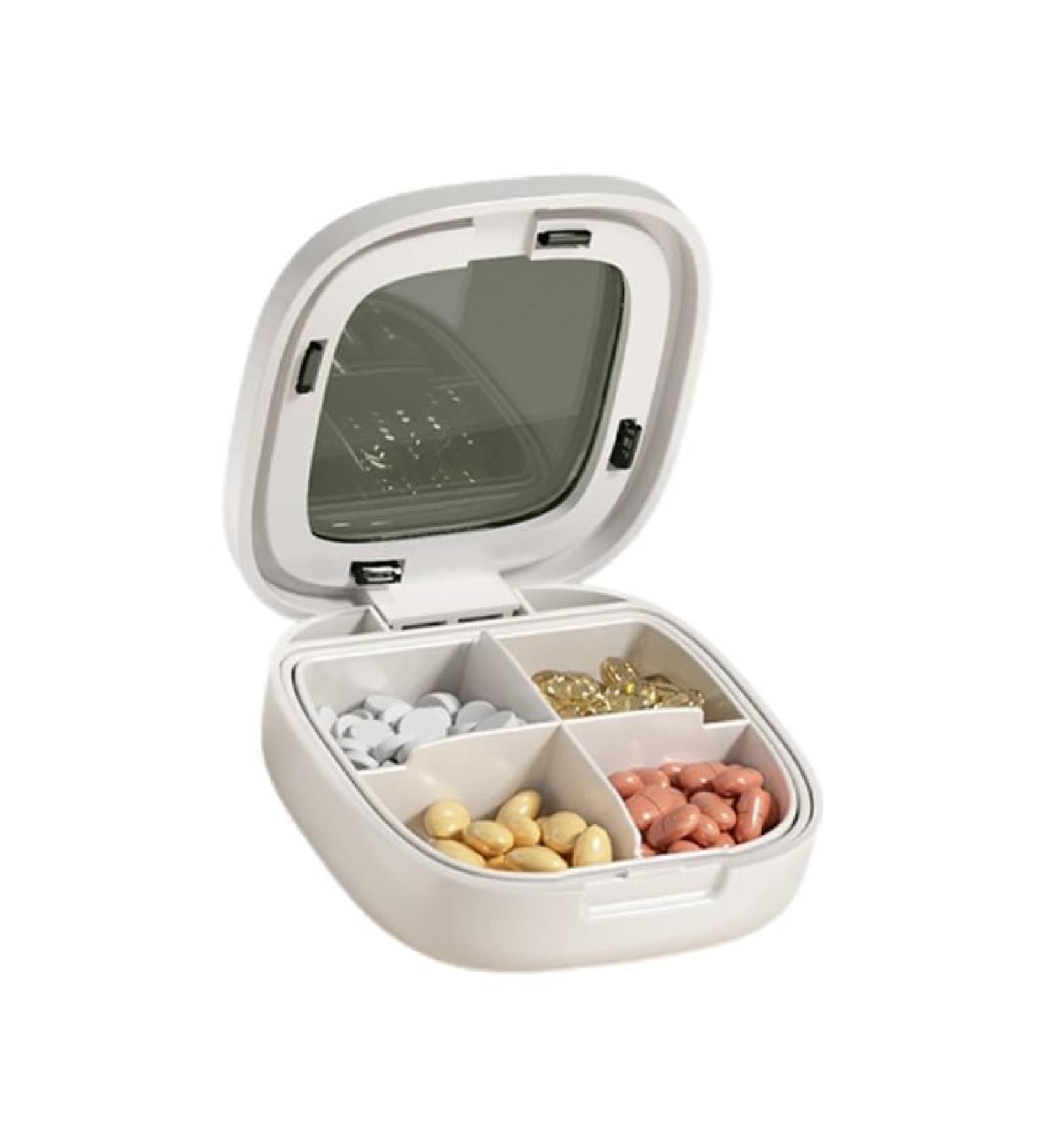 Buy Cute Travel Pill Case | Compact Daily Vitamin Box & Stylish Organizer | Portable White Pill Box for Medicines & Supplements - Buy Online on GoSupps.com