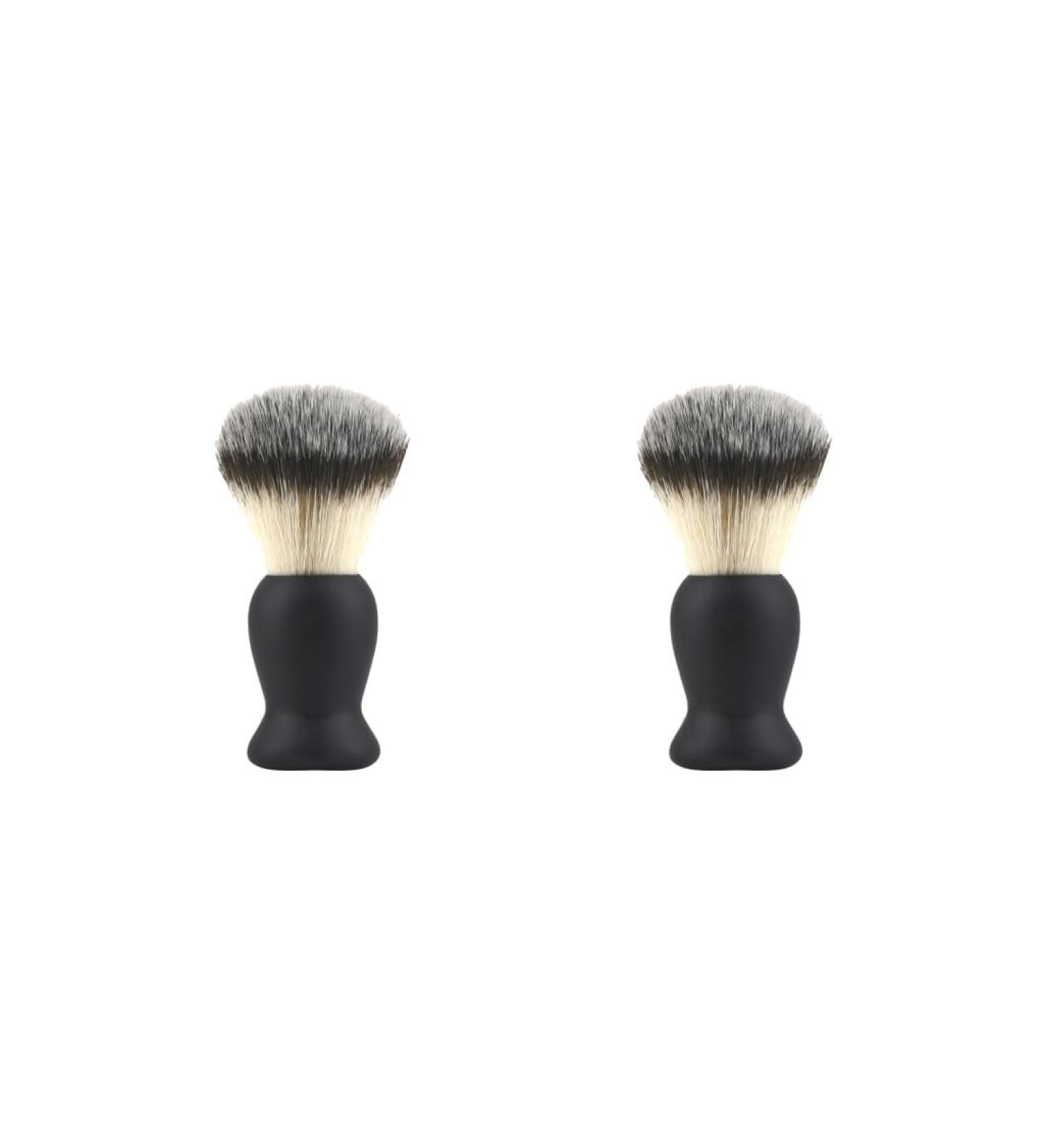 Luxury Shaving Brush Set for Men - 2 Piece Black ABS Handle - Premium Grooming Essentials - Buy Online on GoSupps.com